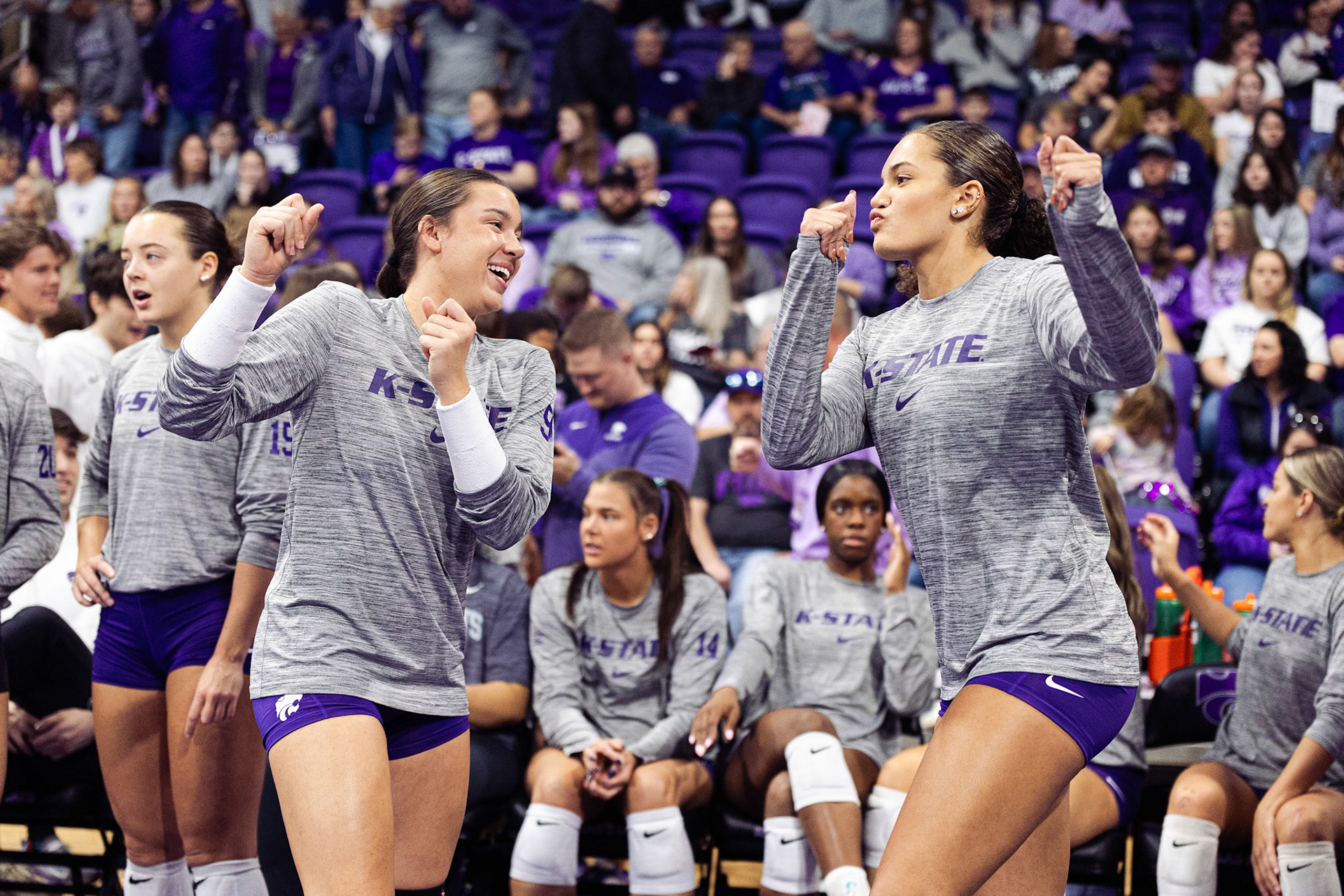 Kansas State Volleyball vs. Texas Tech University, November 18, 2023. Final: KSU 3, TTU 0.(Photo: Reece Bachta/K-State Sports)
