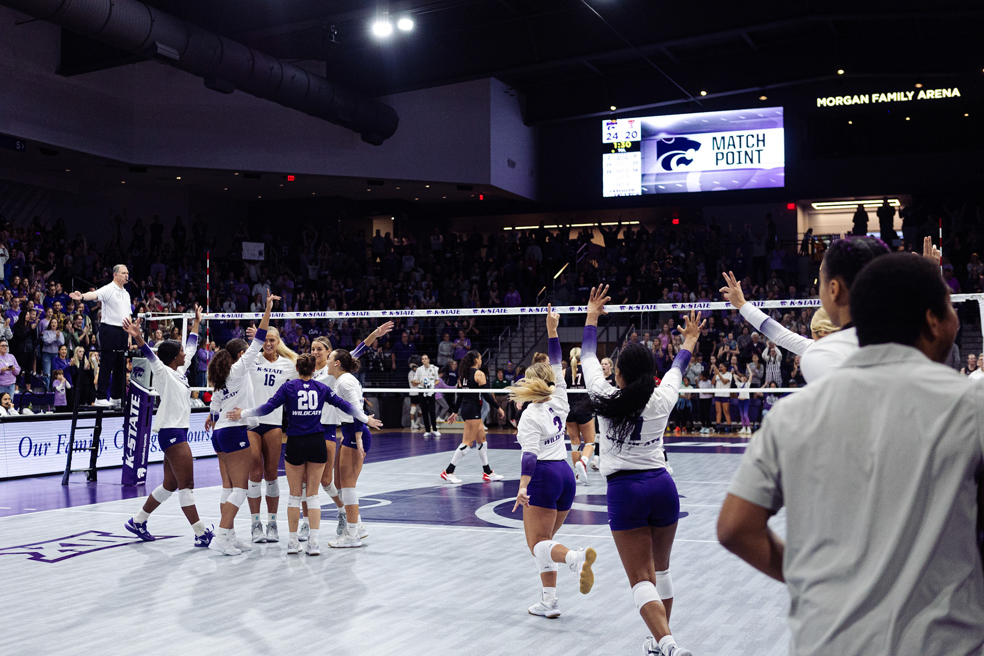 Kansas State Volleyball vs. Texas Tech University, November 18, 2023. Final: KSU 3, TTU 0.(Photo: Reece Bachta/K-State Sports)