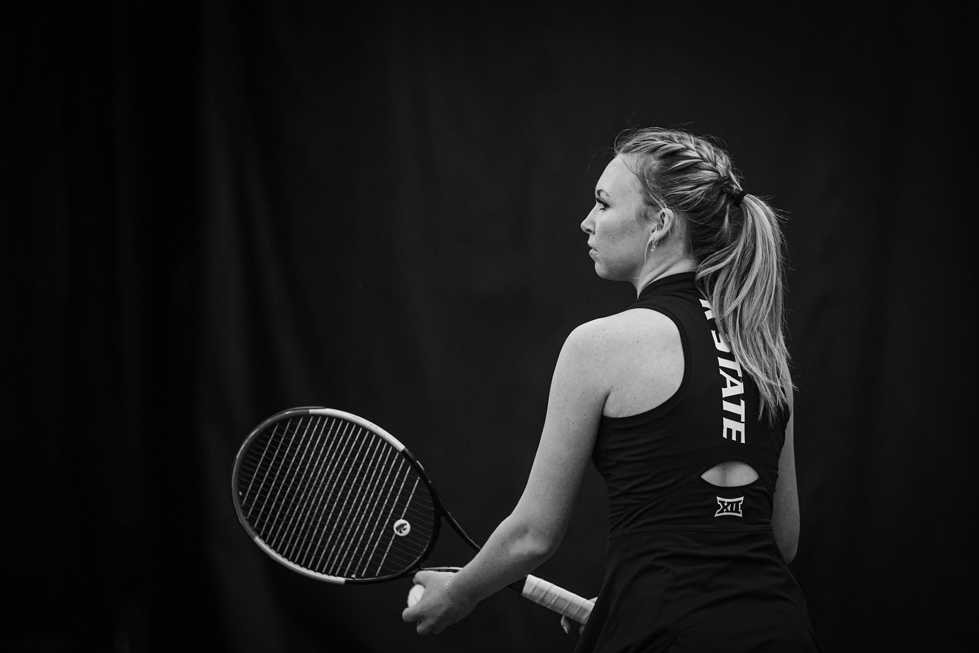 K-State Tennis vs. University of South Dakota, January 28, 2024. Final: KSU 7, SD 0(Photo: Reece Bachta/K-State Sports)