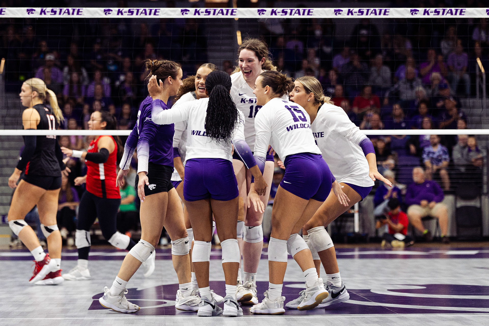 Kansas State Volleyball vs. Texas Tech University, November 18, 2023. Final: KSU 3, TTU 0.(Photo: Reece Bachta/K-State Sports)