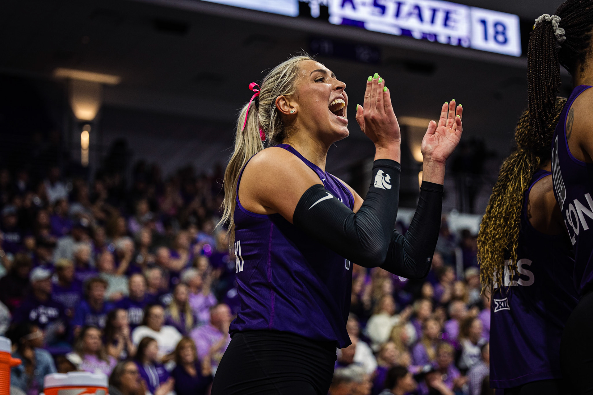 Kansas State VB vs. Brigham Young University, October 27, 2023. Final: KSU 3, BYU 0.October 27, 2023. (Photo: Reece Bachta/K-State Sports)