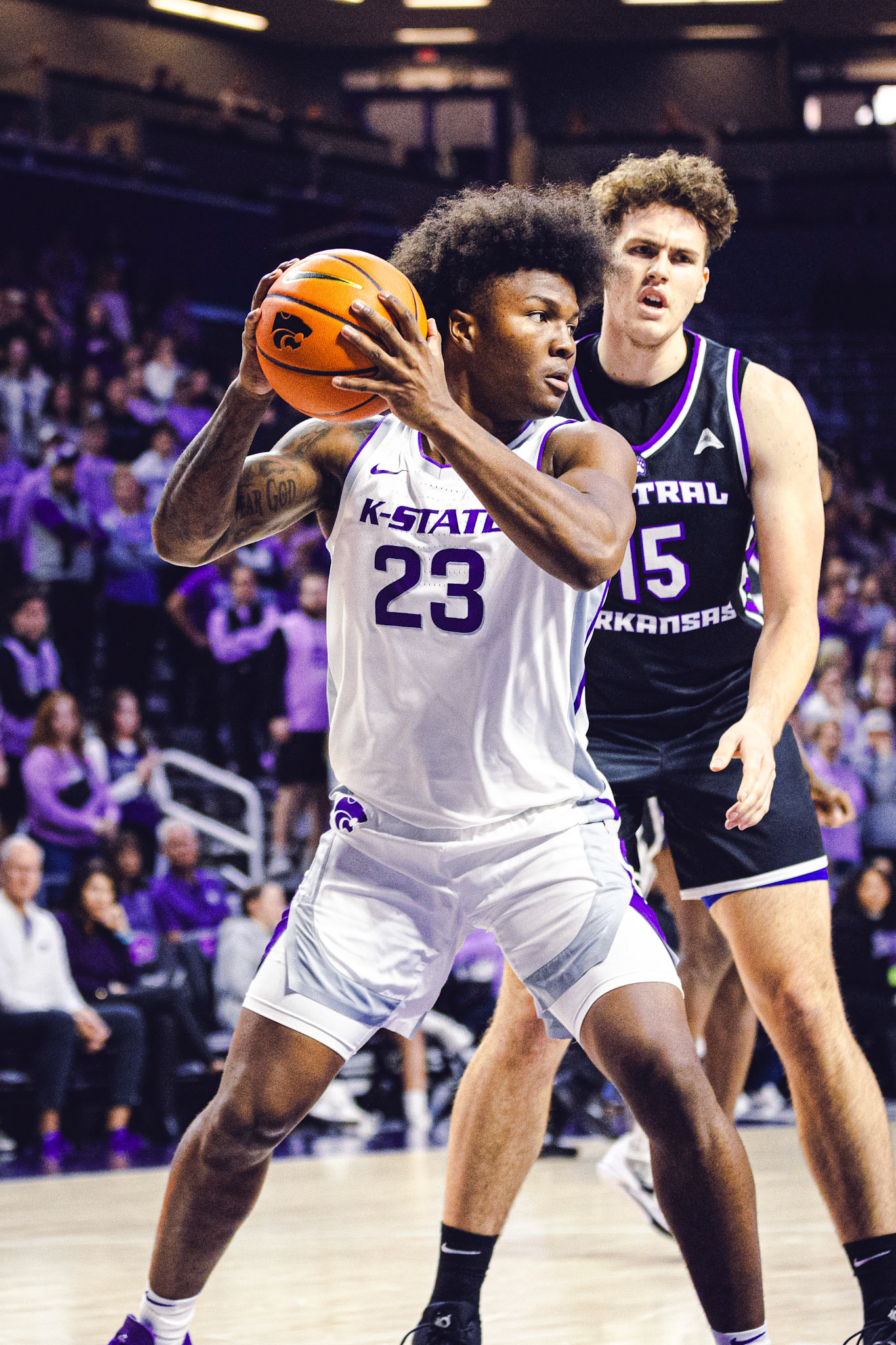 Kansas State Men’s Basketball vs. University of Central Arkansas, November 22, 2023. Final: KSU 100, UCA 56(Photo: Reece Bachta/K-State Sports)