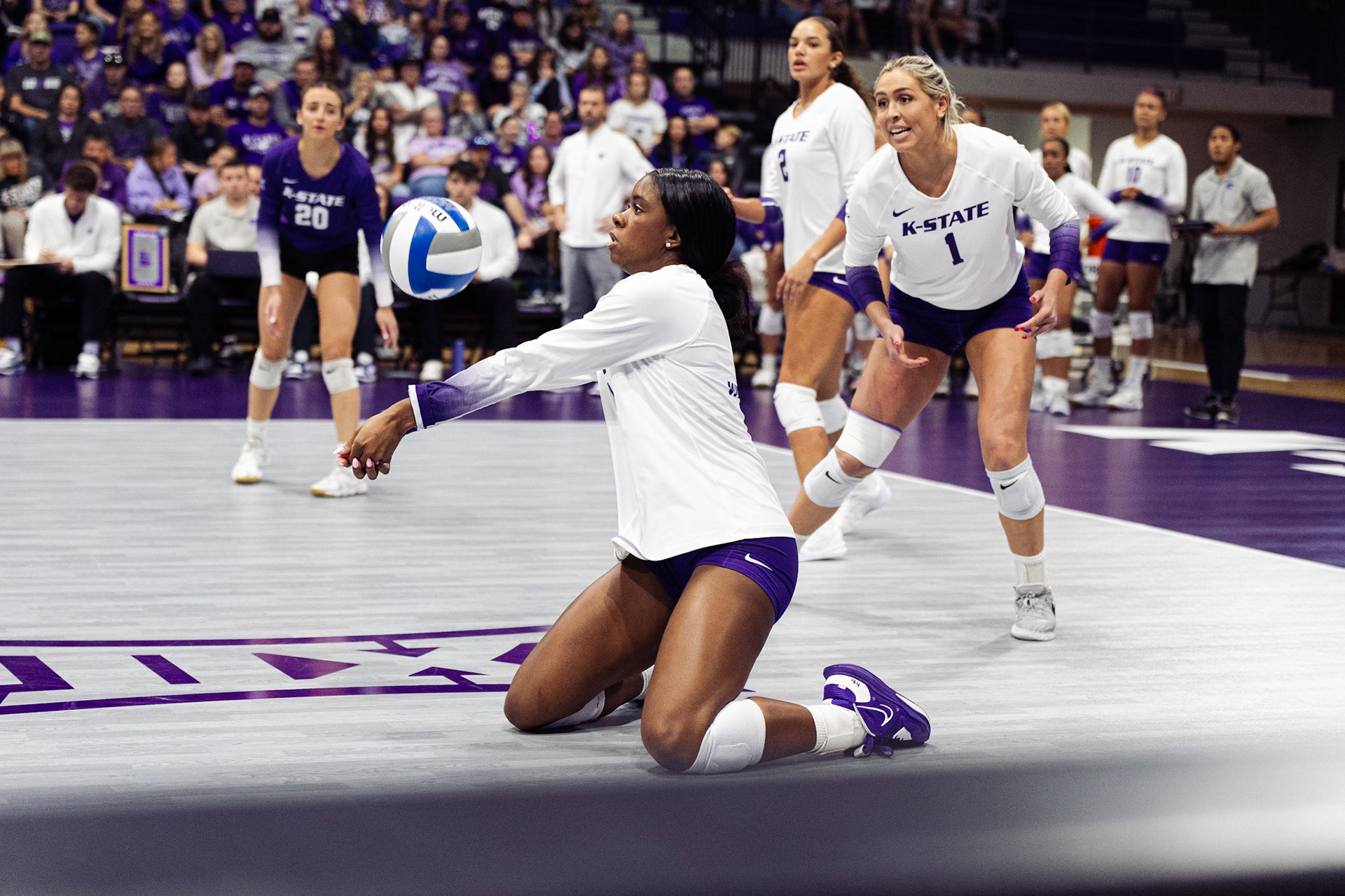 Kansas State Volleyball vs. Texas Tech University, November 18, 2023. Final: KSU 3, TTU 0.(Photo: Reece Bachta/K-State Sports)