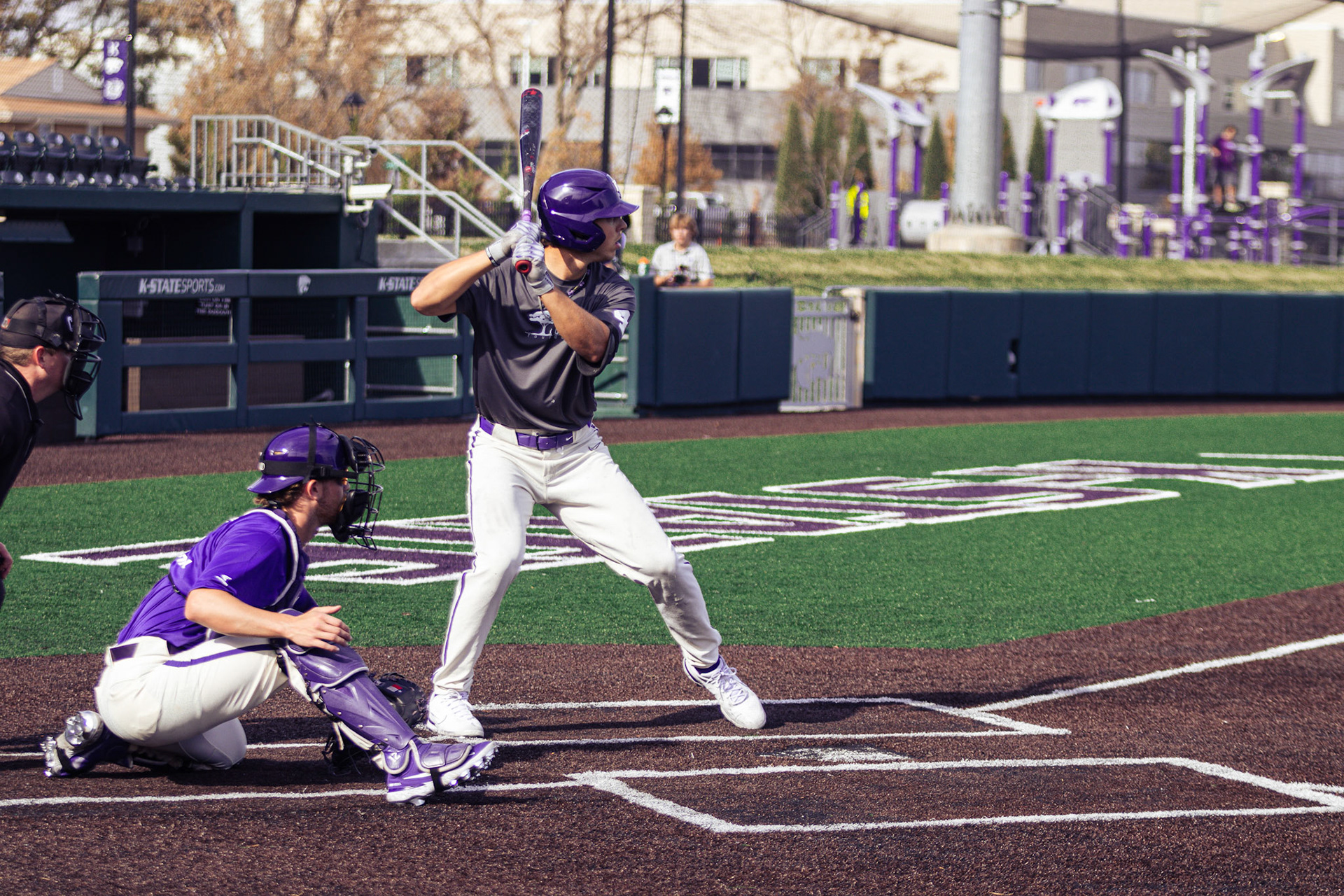 Kansas State baseball’s 19 Ways Fall Showcase scrimmage. November 5, 2023. Final: Team Katie’s Way 7, Team No Stone Unturned 6(Photo: Reece Bachta/K-State Sports)