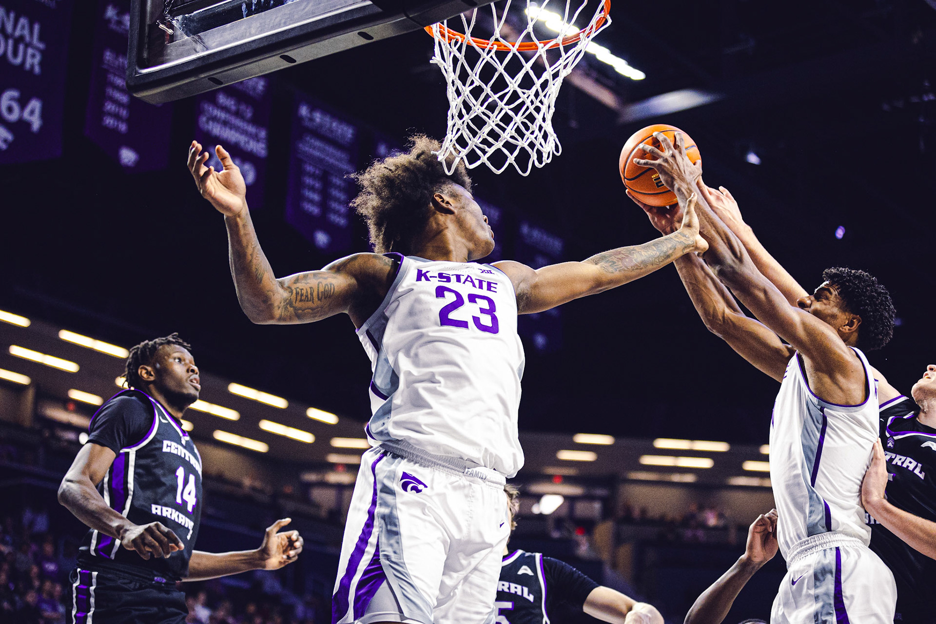 Kansas State Men’s Basketball vs. University of Central Arkansas, November 22, 2023. Final: KSU 100, UCA 56(Photo: Reece Bachta/K-State Sports)