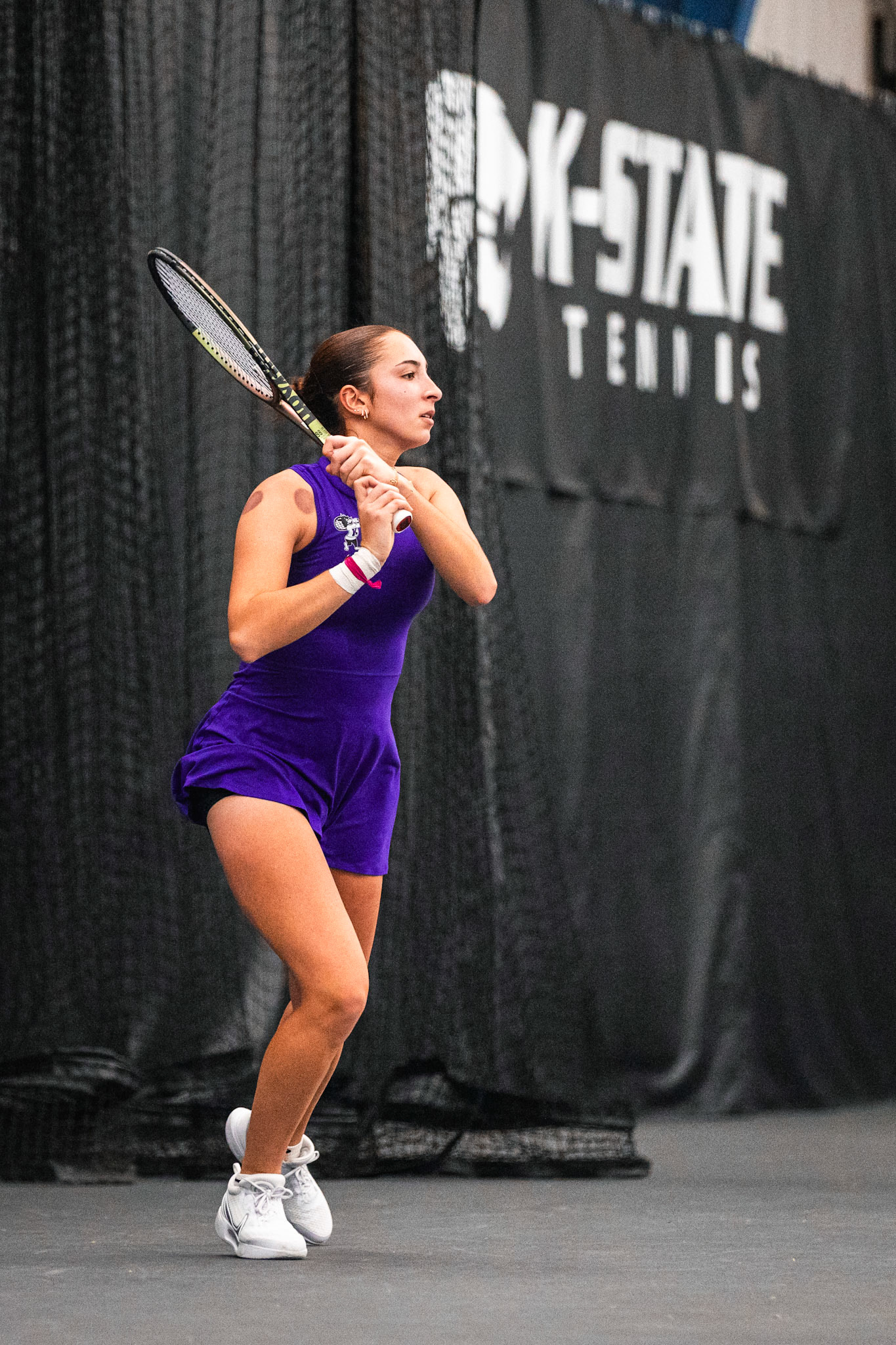 K-State Tennis vs. University of South Dakota, January 28, 2024. Final: KSU 7, SD 0(Photo: Reece Bachta/K-State Sports)