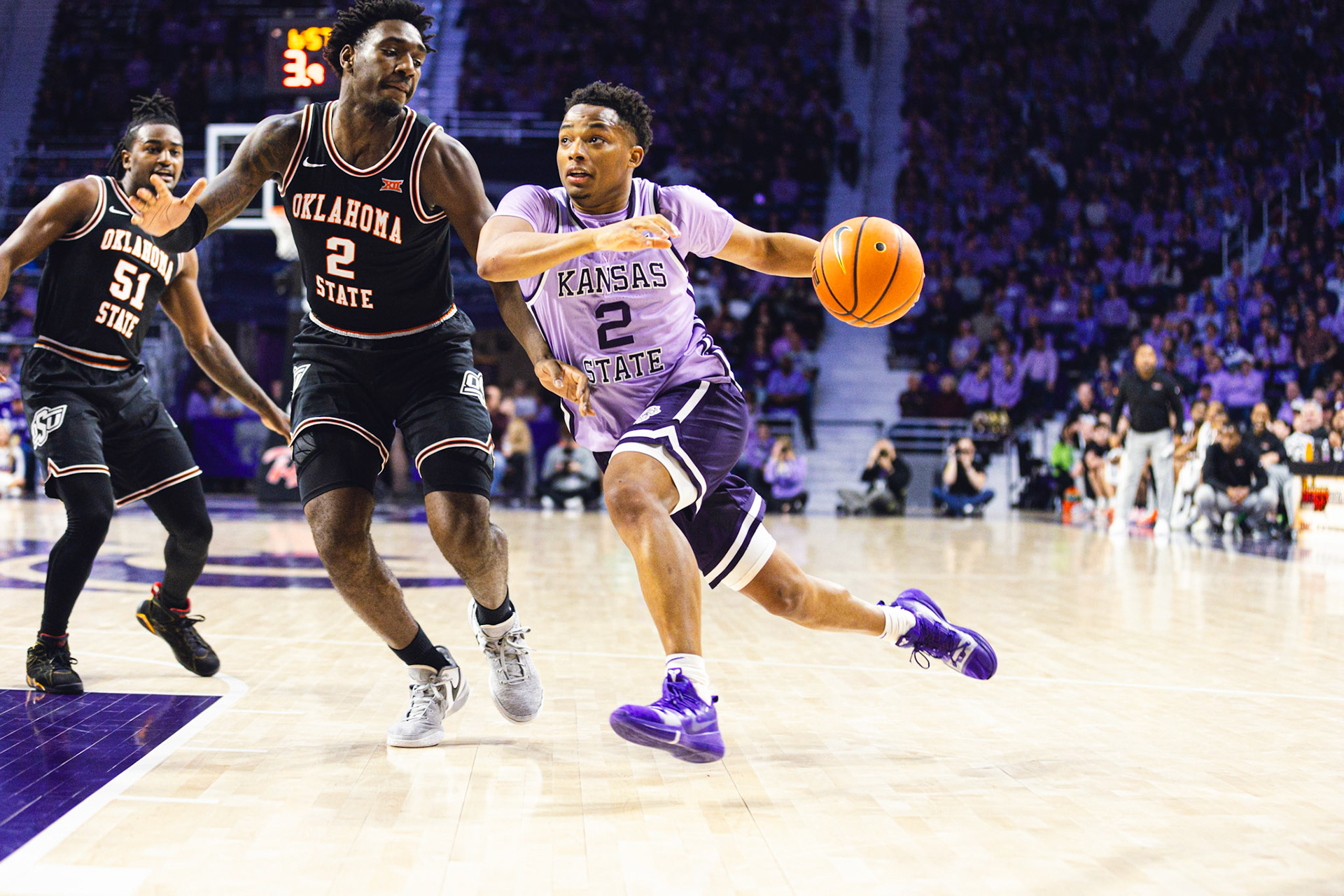 K-State Men's Basketball vs. Oklahoma State, January 20, 2024. Final: KSU 70, OSU 66(Photo: Reece Bachta/K-State Sports)