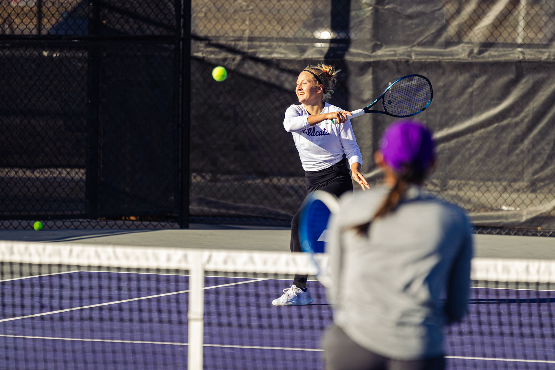 Kansas State Tennis Practice on November 2, 2023. (Photo: Reece Bachta/K-State Sports)