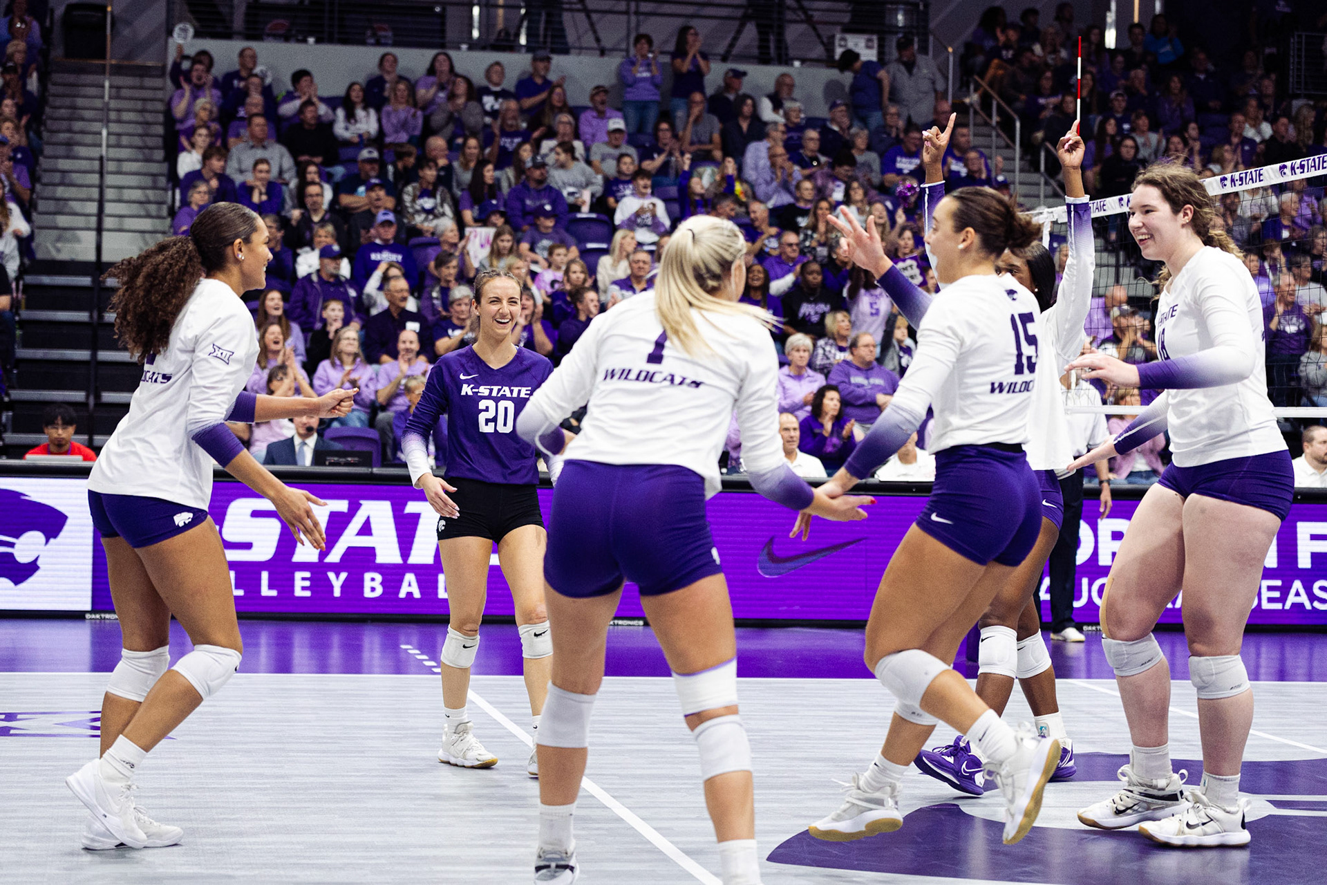 Kansas State Volleyball vs. Texas Tech University, November 18, 2023. Final: KSU 3, TTU 0.(Photo: Reece Bachta/K-State Sports)