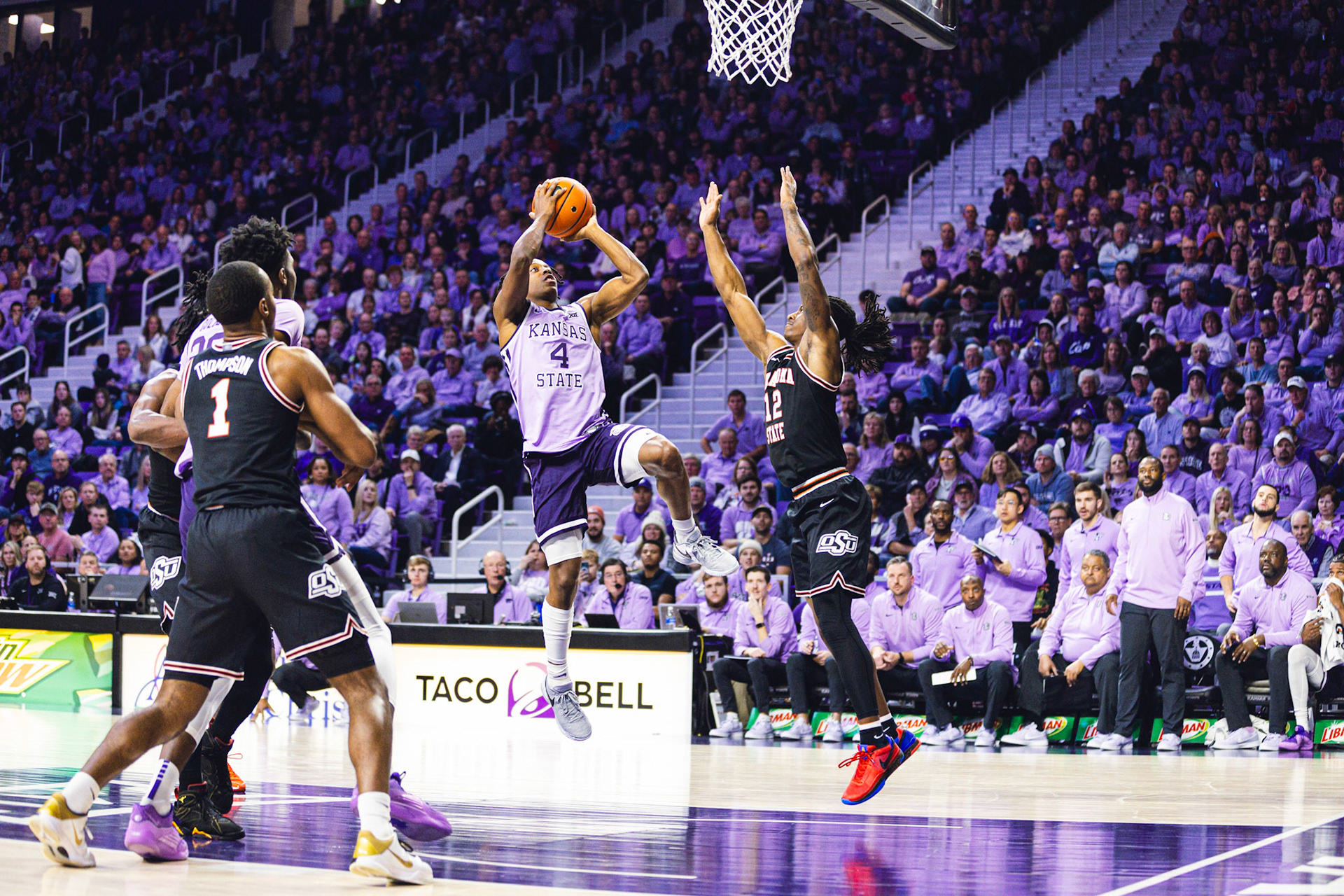 K-State Men's Basketball vs. Oklahoma State, January 20, 2024. Final: KSU 70, OSU 66(Photo: Reece Bachta/K-State Sports)