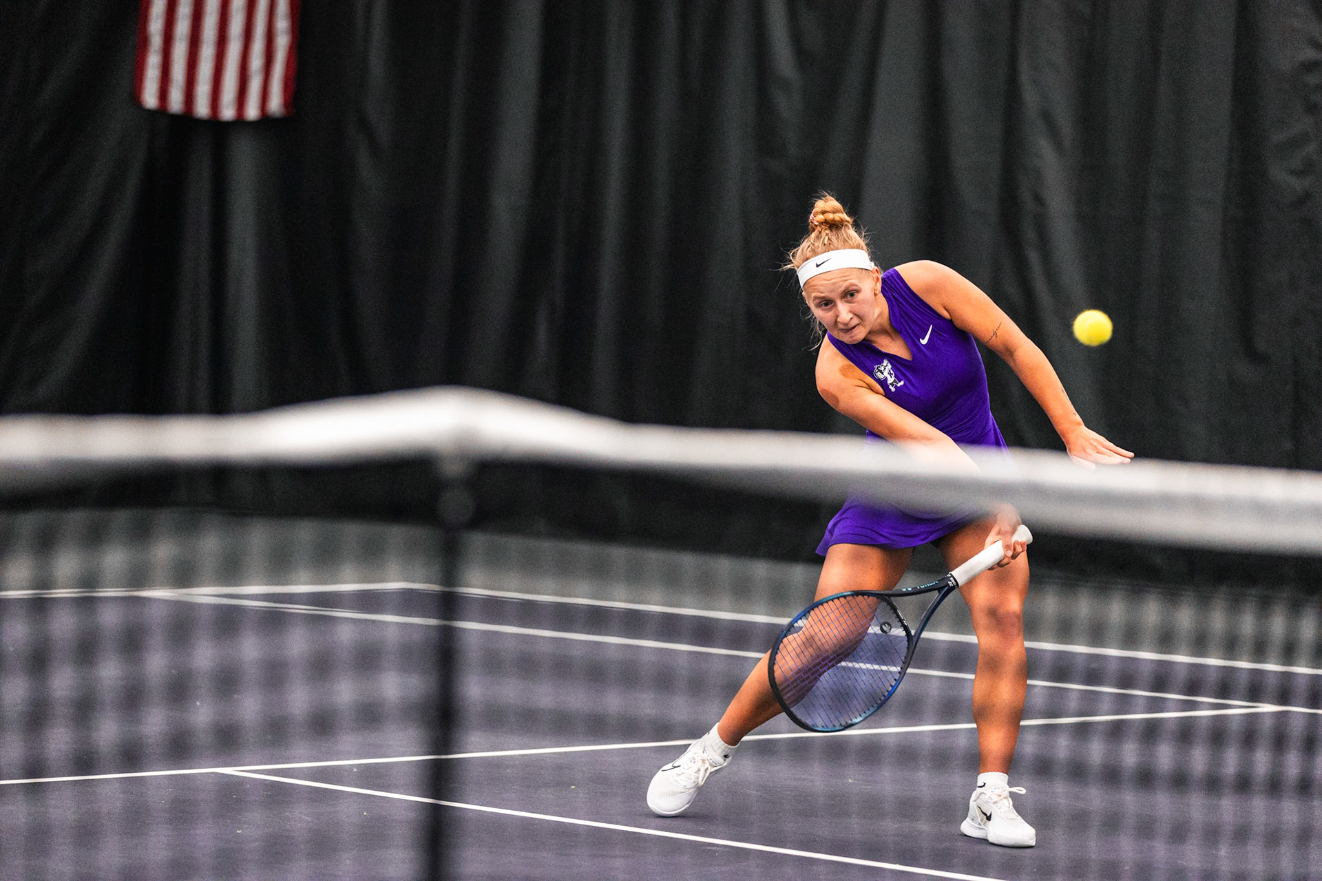 K-State Tennis vs. University of South Dakota, January 28, 2024. Final: KSU 7, SD 0(Photo: Reece Bachta/K-State Sports)