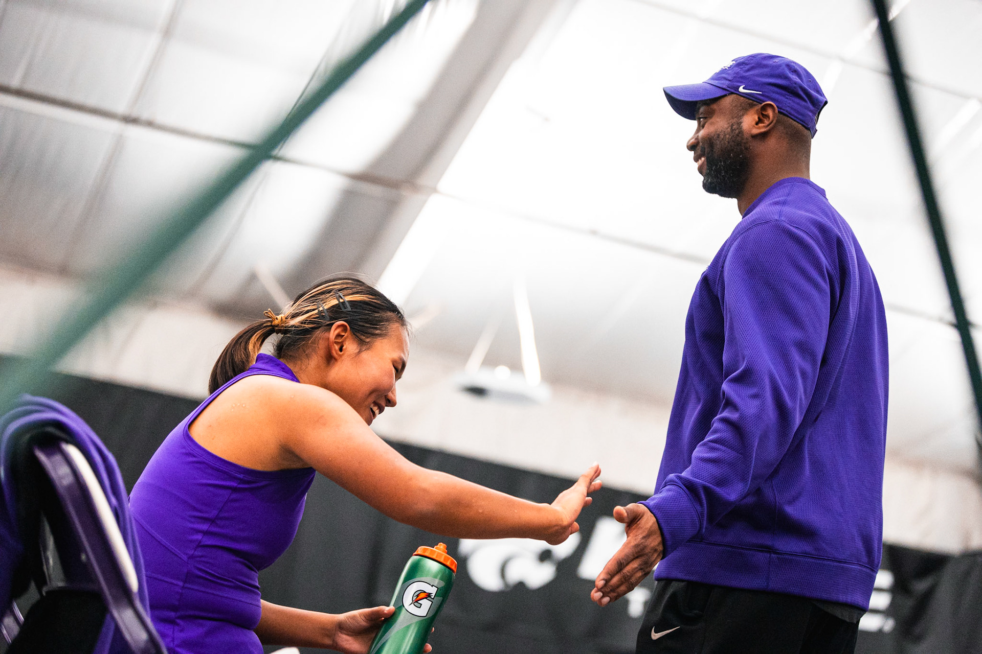 K-State Tennis vs. University of South Dakota, January 28, 2024. Final: KSU 7, SD 0(Photo: Reece Bachta/K-State Sports)