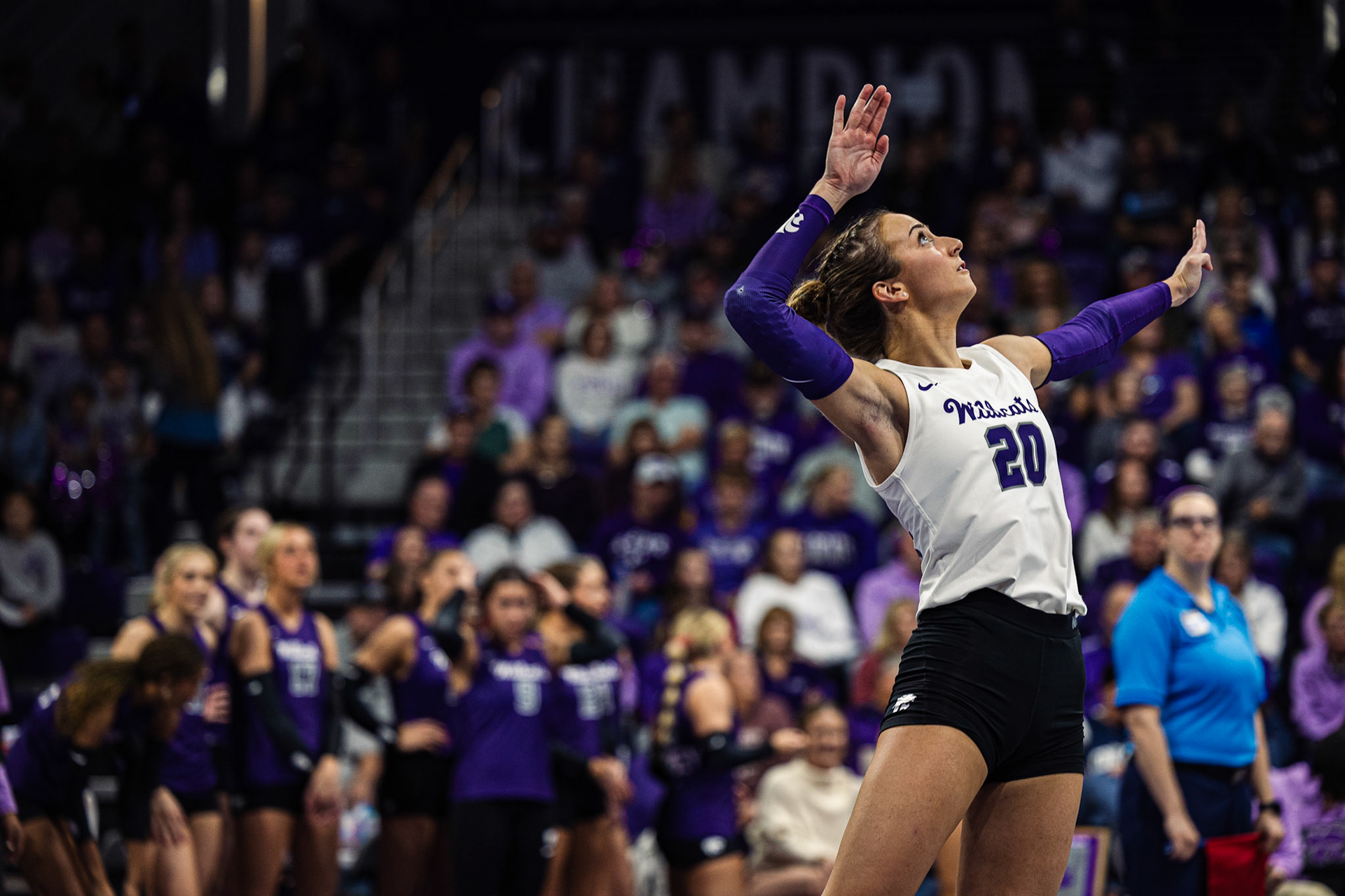 Kansas State VB vs. Brigham Young University, October 27, 2023. Final: KSU 3, BYU 0.October 27, 2023. (Photo: Reece Bachta/K-State Sports)