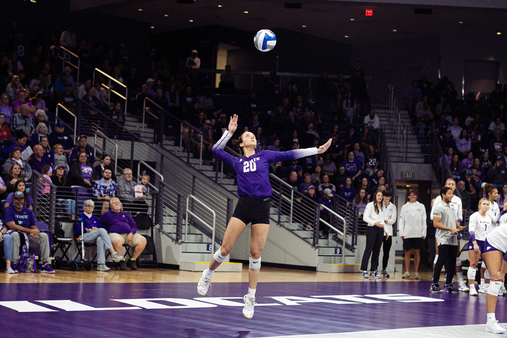 Kansas State Volleyball vs. Texas Tech University, November 18, 2023. Final: KSU 3, TTU 0.(Photo: Reece Bachta/K-State Sports)