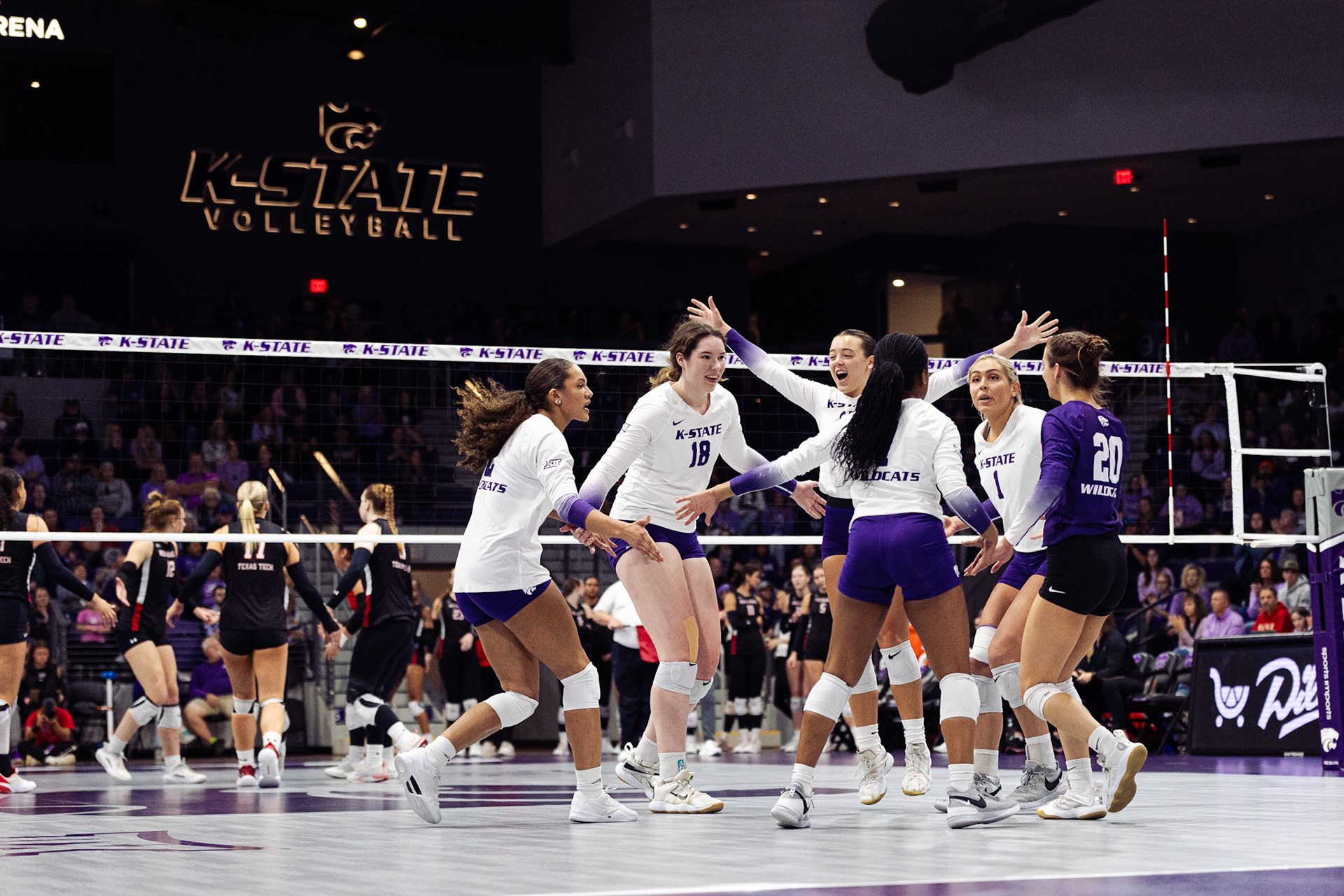 Kansas State Volleyball vs. Texas Tech University, November 18, 2023. Final: KSU 3, TTU 0.(Photo: Reece Bachta/K-State Sports)