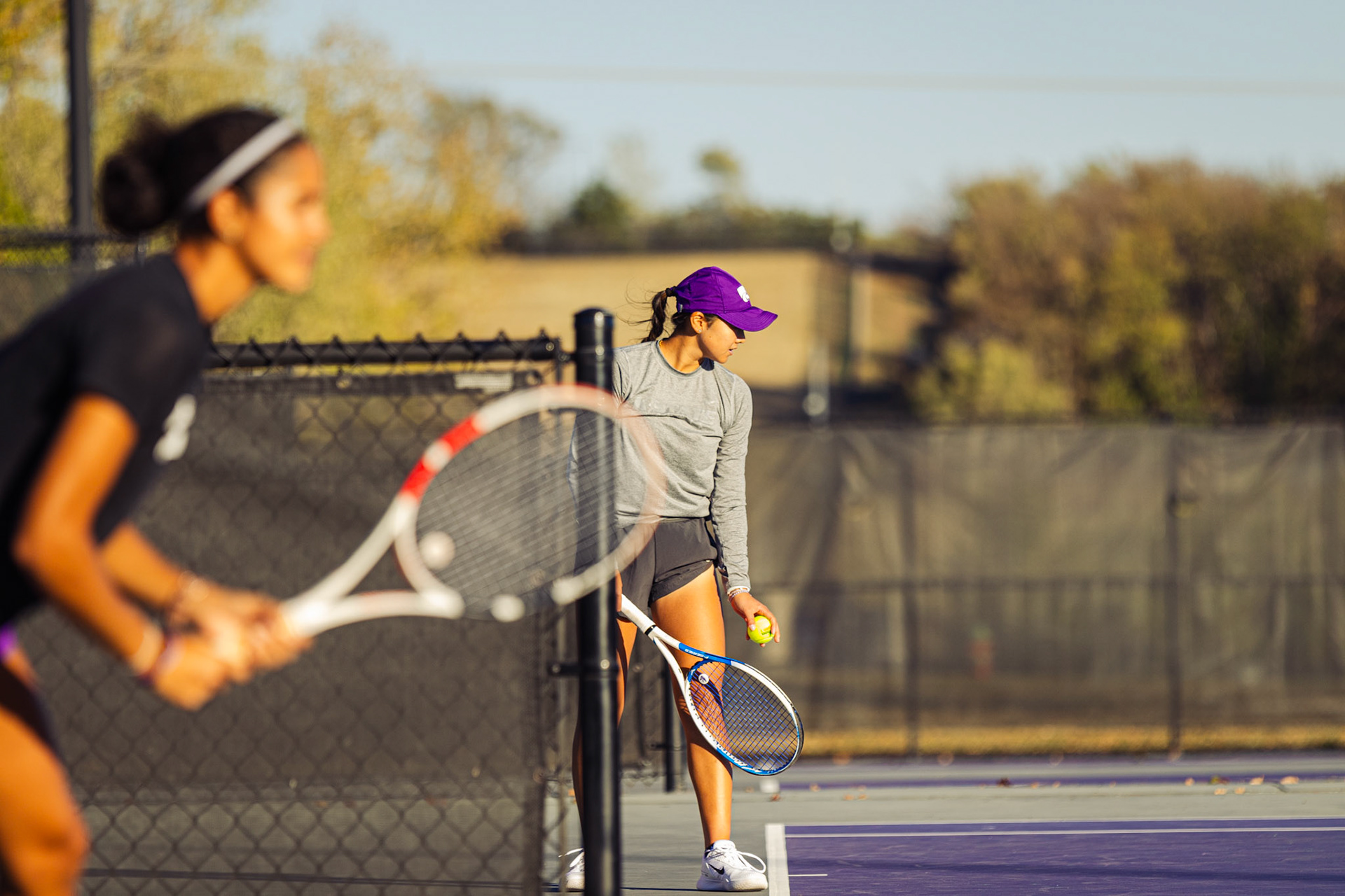 Kansas State Tennis Practice on November 2, 2023. (Photo: Reece Bachta/K-State Sports)