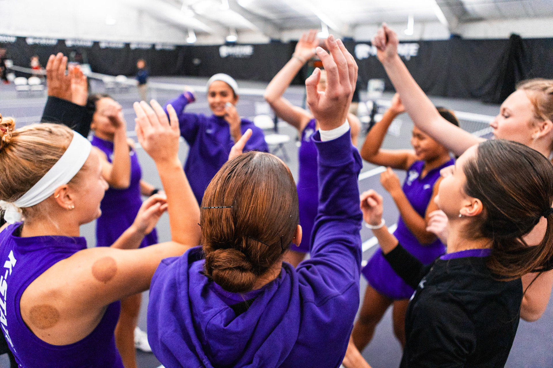 K-State Tennis vs. University of South Dakota, January 28, 2024. Final: KSU 7, SD 0(Photo: Reece Bachta/K-State Sports)