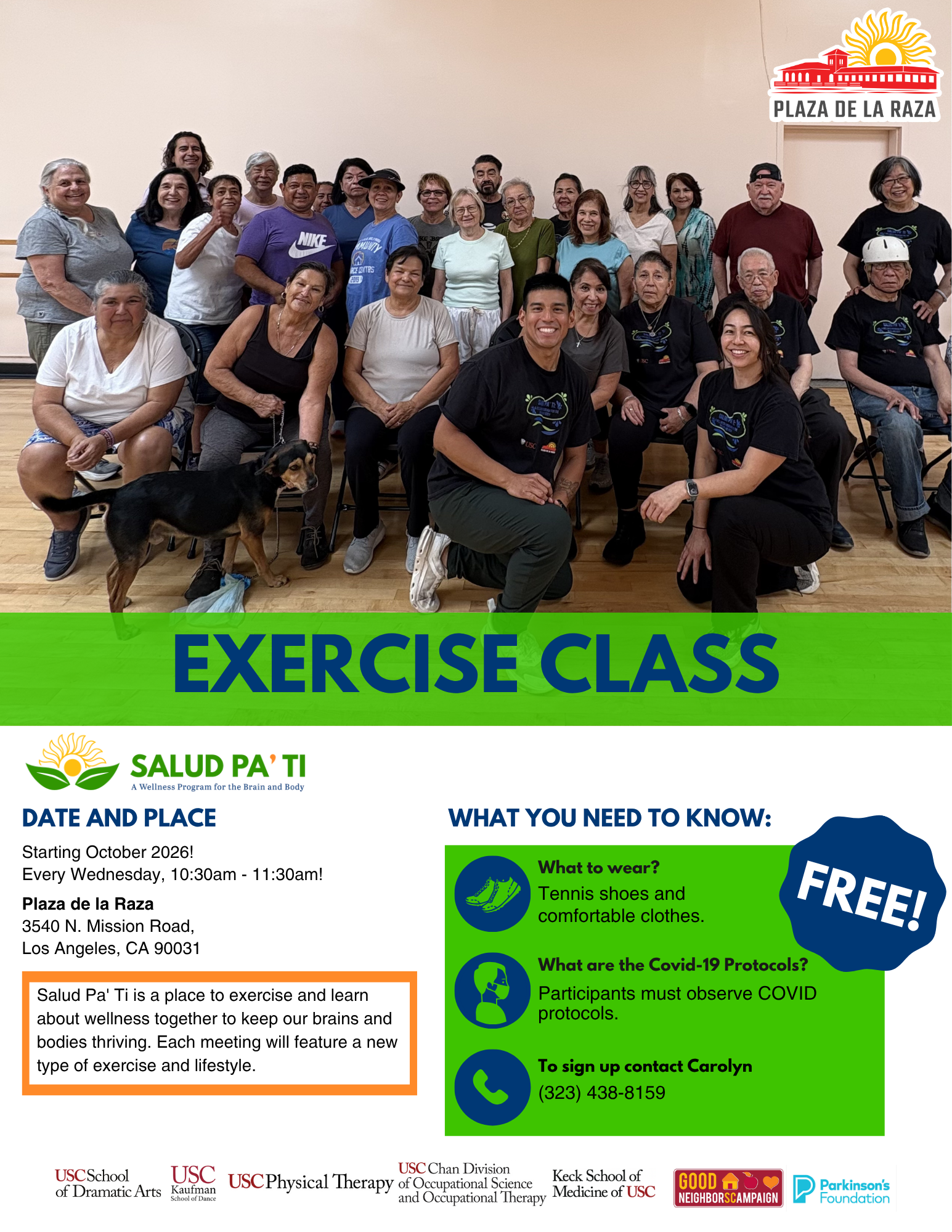 Flyer promoting classes with logo being used.
