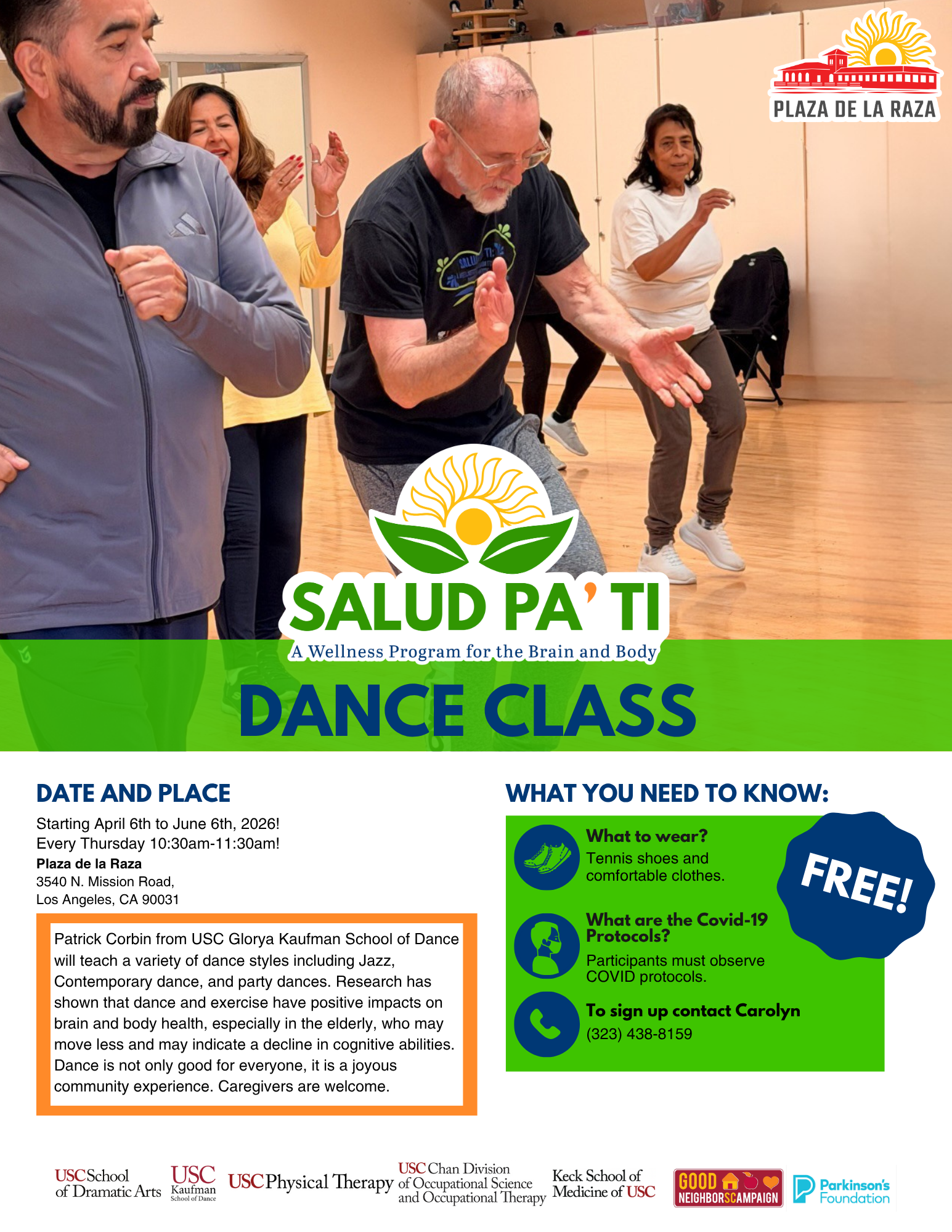 Flyer promoting classes with logo being used.