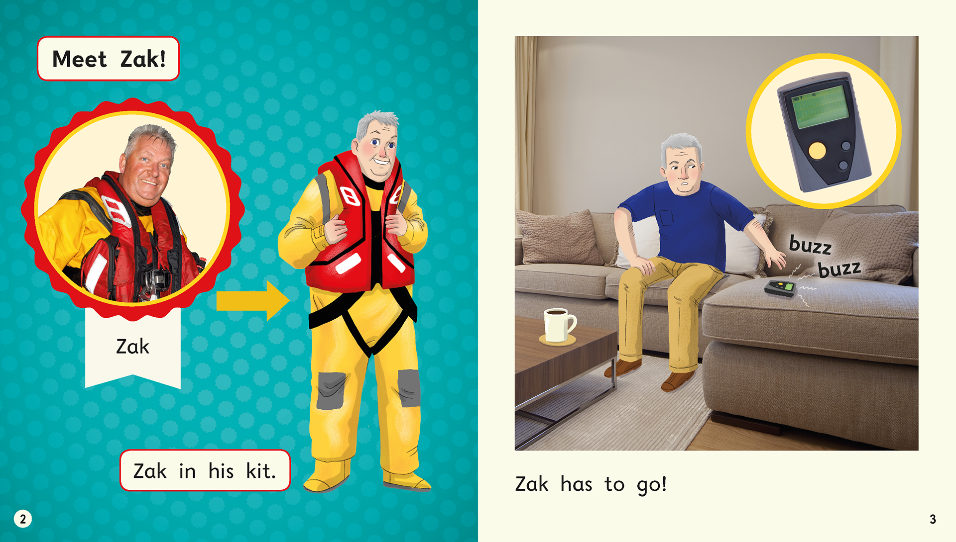 Oxford University Press Real-life heroes children's book series, lifeboats spread