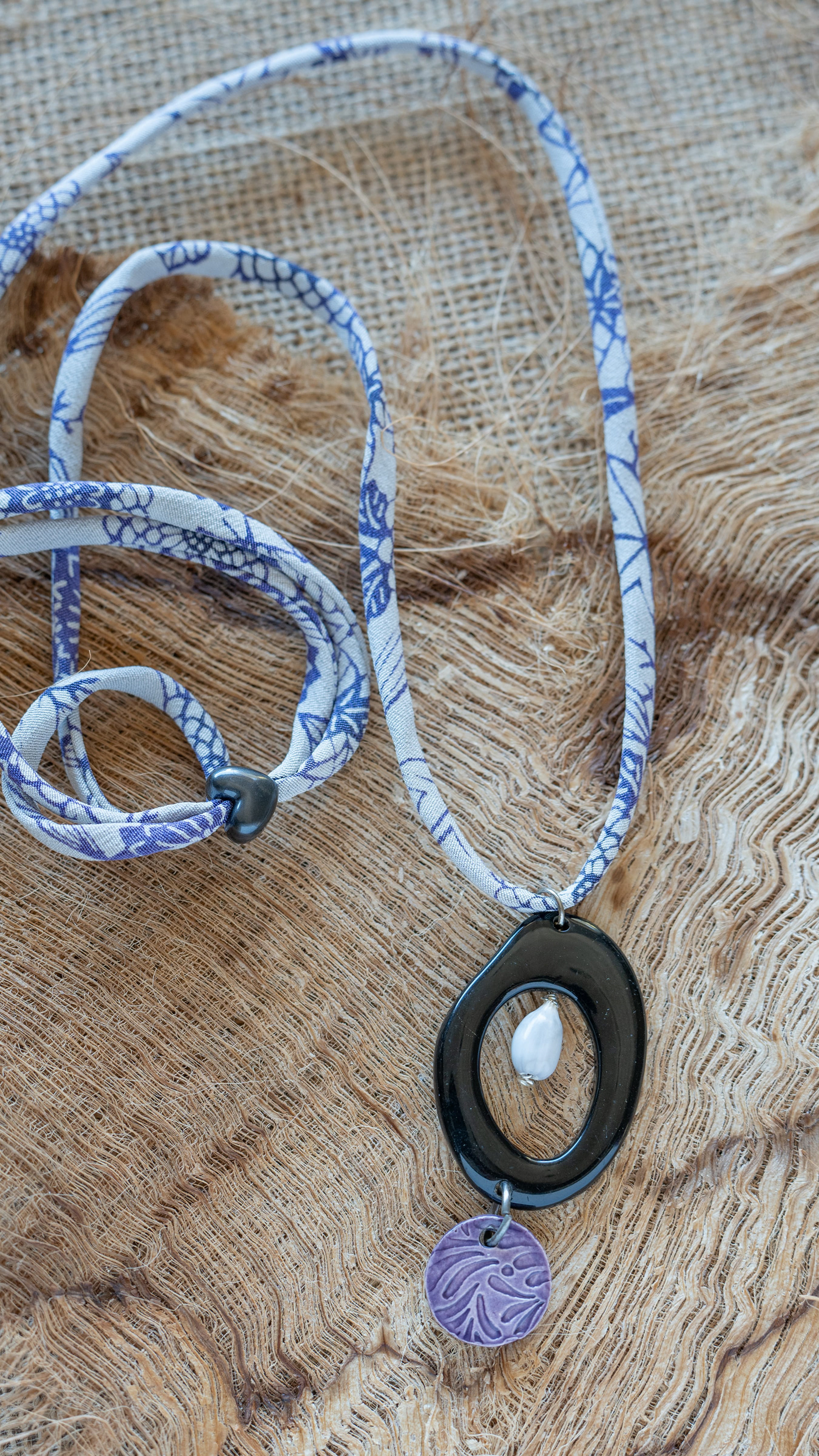     Handmade Ceramic Peace Necklace