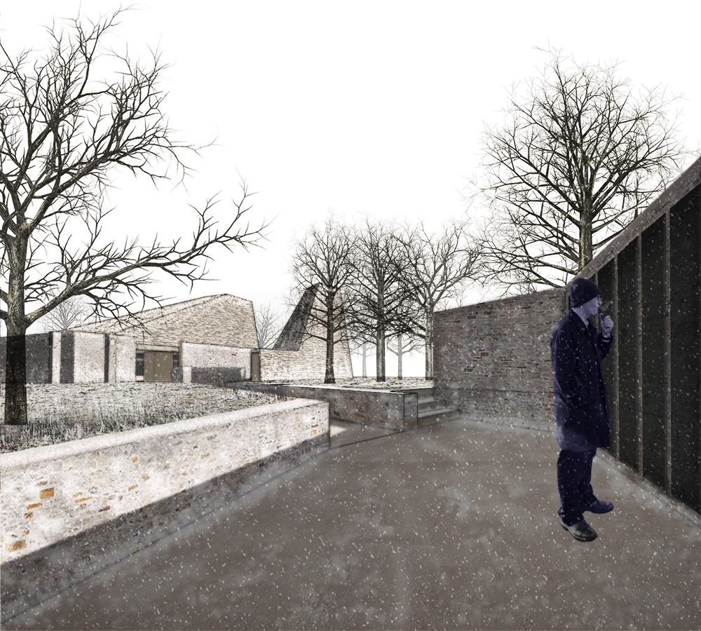 David Sweere Architect - Hollow Monoliths Veterans Memorial - View of Donor Wall