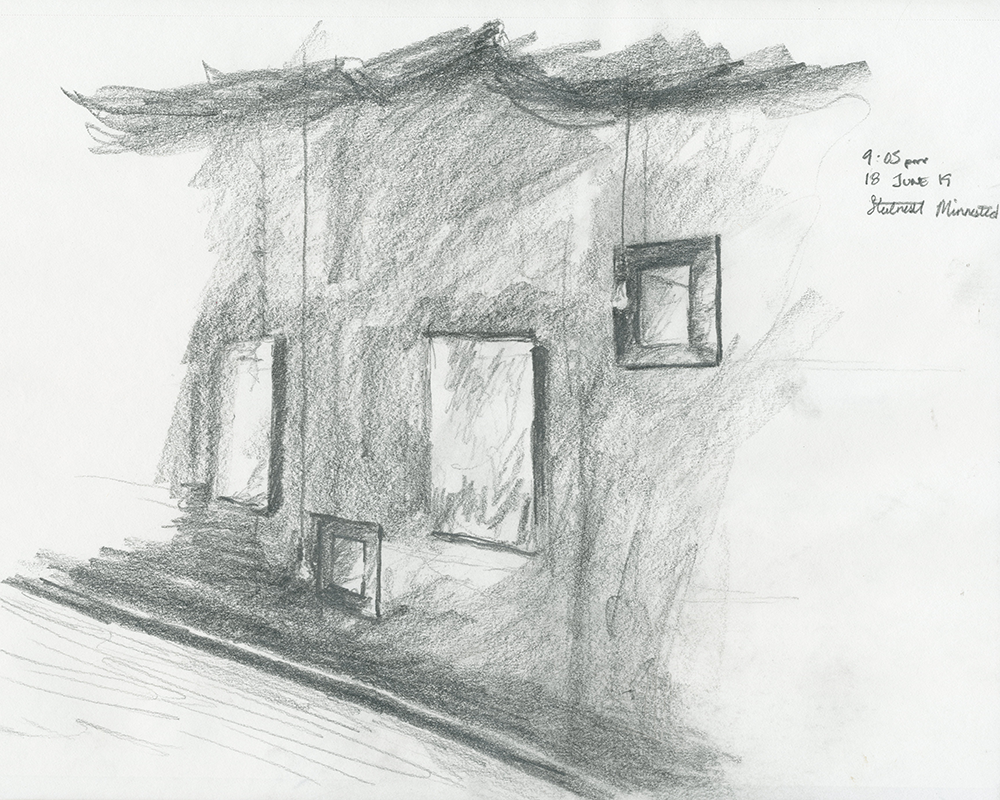 Windows, Hanging Lights, and Silk Banners in Steilneset Minnested by Peter Zumthor in Vardø, Norway