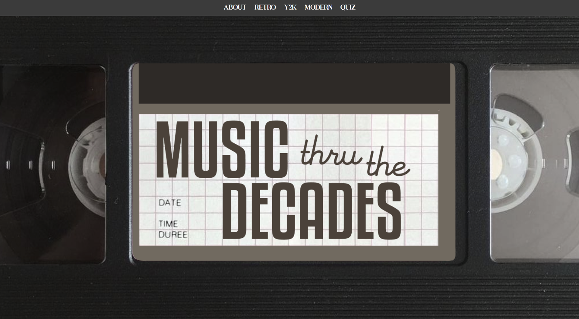 First Page of Website with Navigation