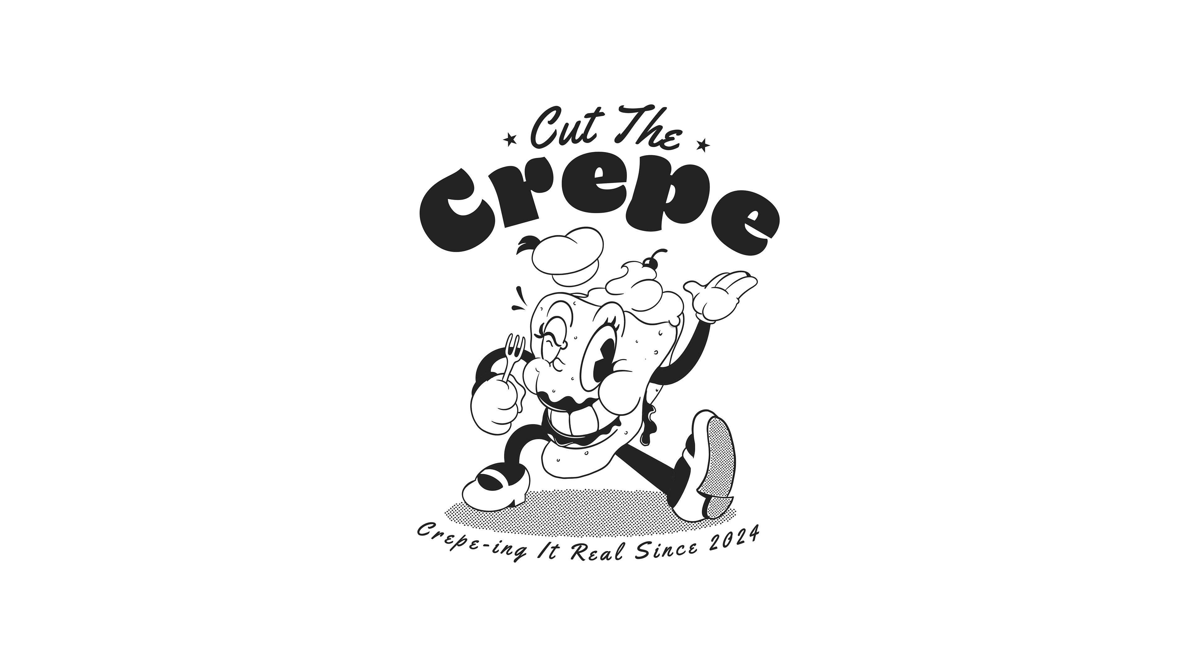 Mascot Logo and Word Mark for a food truck brand - Cut The Crepe