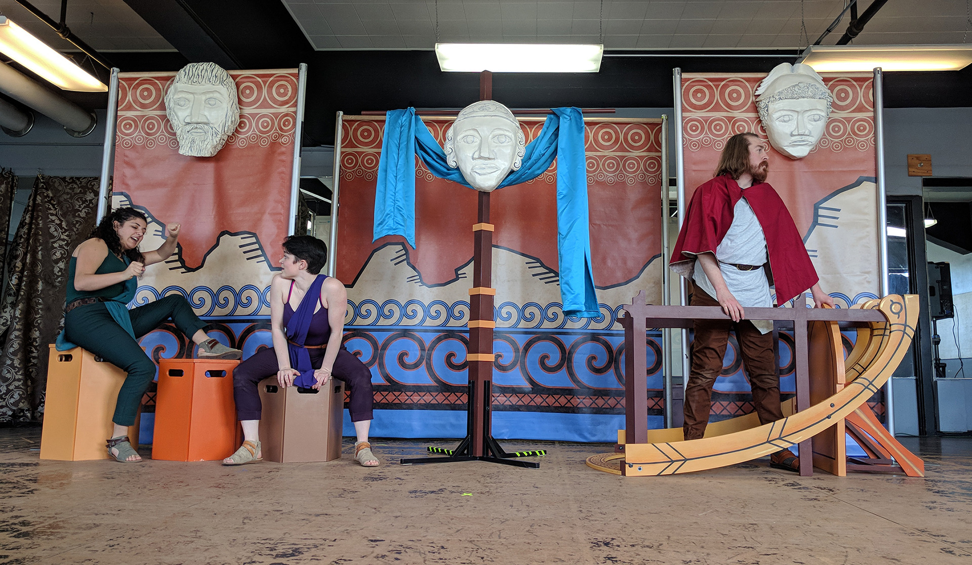 THE ODYSSEY : The throne turns on its side to become Odysseus's ship