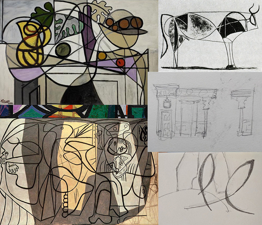 Inspiration images (Picasso) and first sketches
