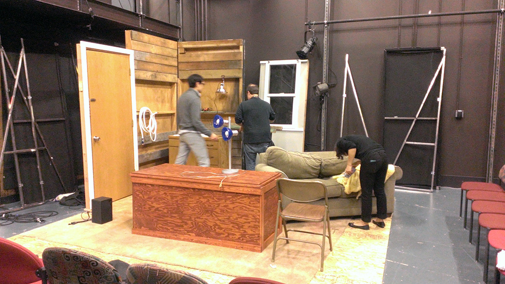 Changeover between shows done within 90 minutes. Walls flip to opposite side. New carpet laid out.
