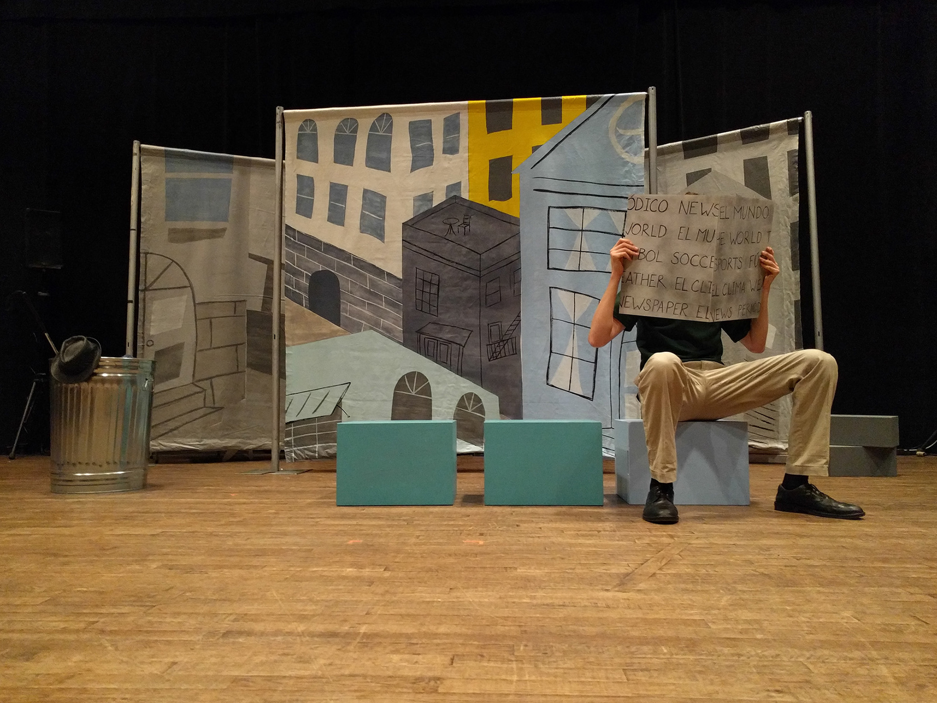 LAST STOP ON MARKET STREET : Original art on backdrops inspired by book illustrations