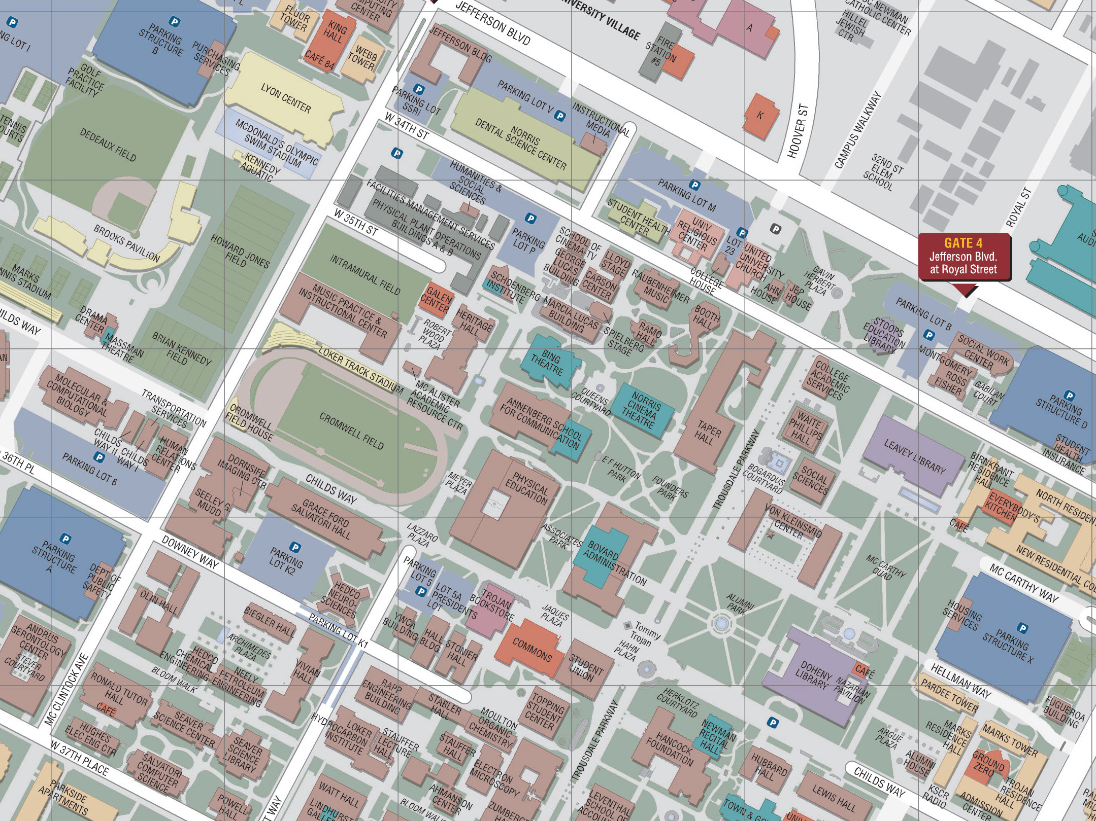 usc campus map