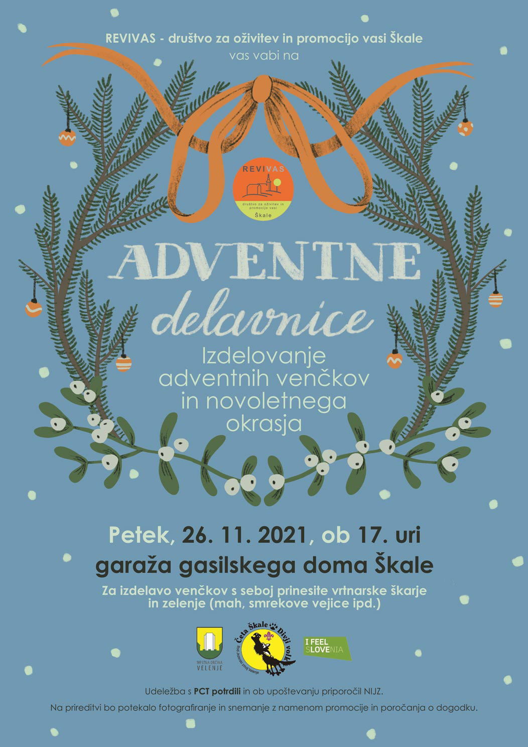 Vabilo adventne delavnice 2021.