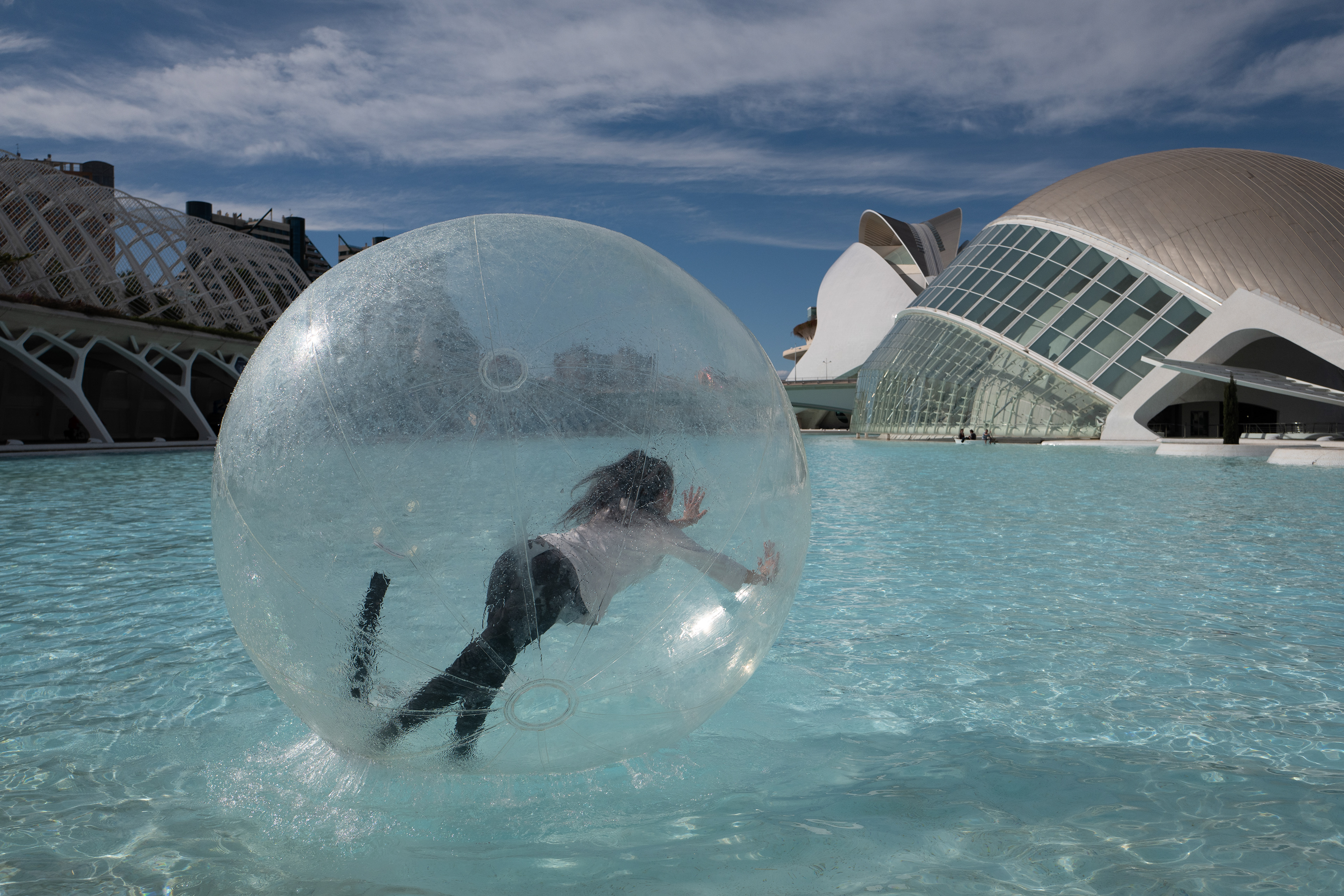 Girl in a bubble