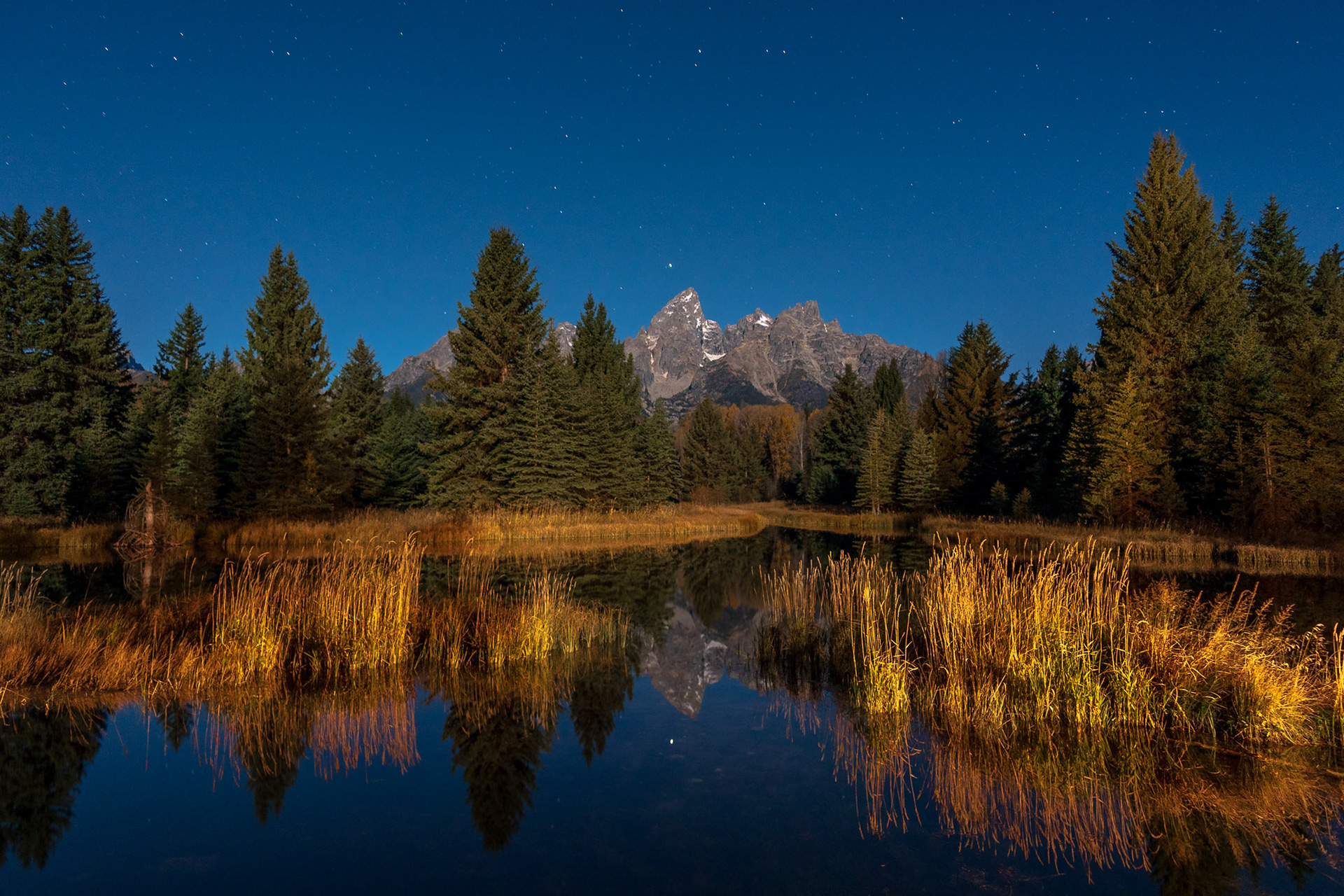 Schwabachers Landing Light Painted During Full Moon