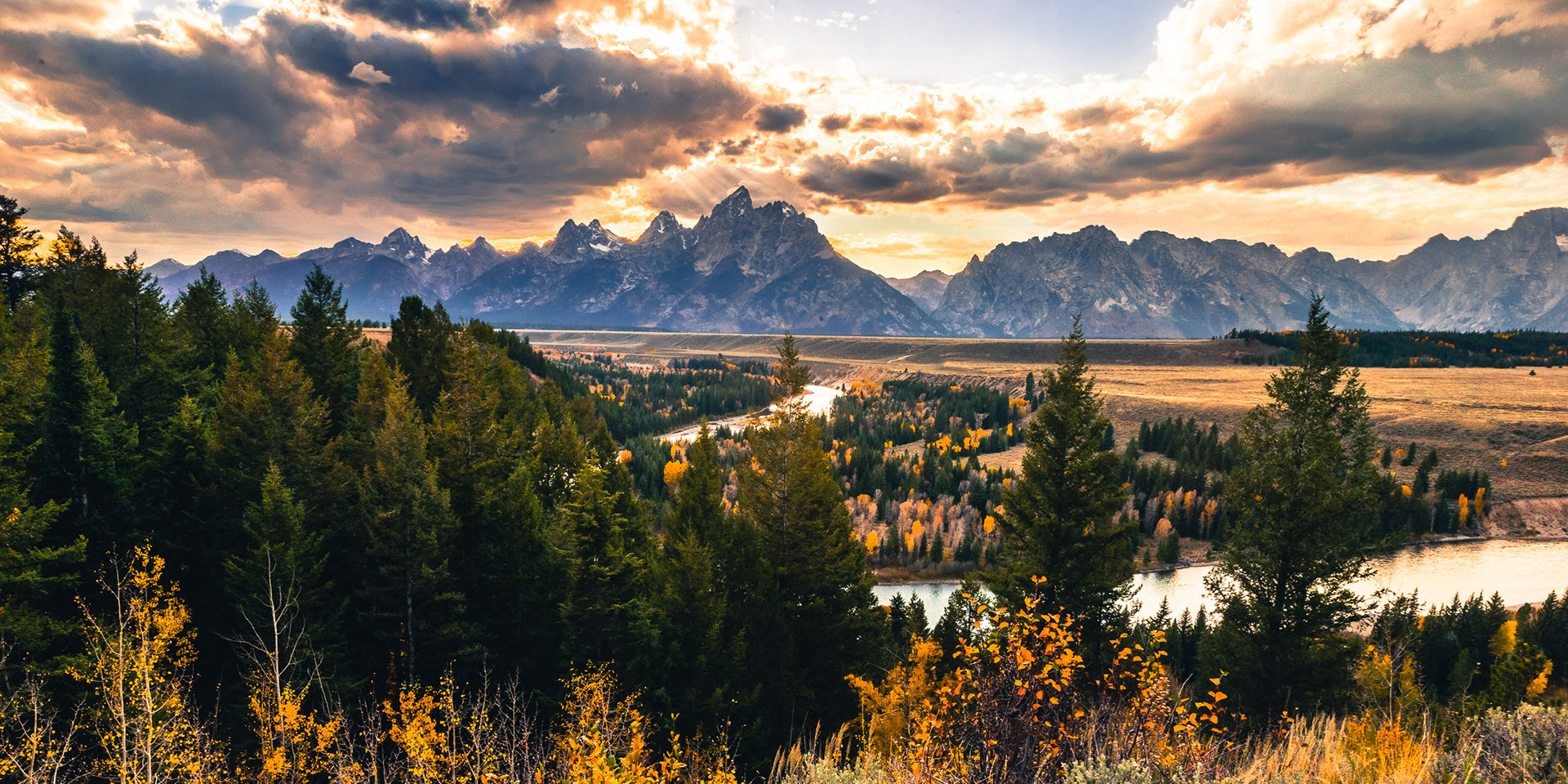 Snake River Overlook Sunset Panorama