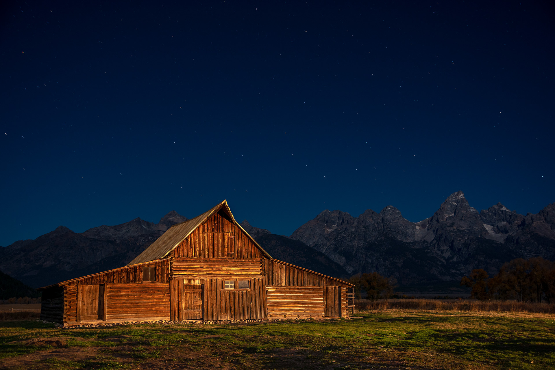 Grand Teton Mormon Barn Light Painted