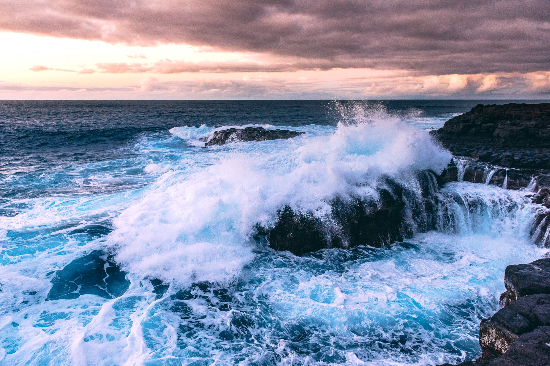 Crashing Wave at Sunset