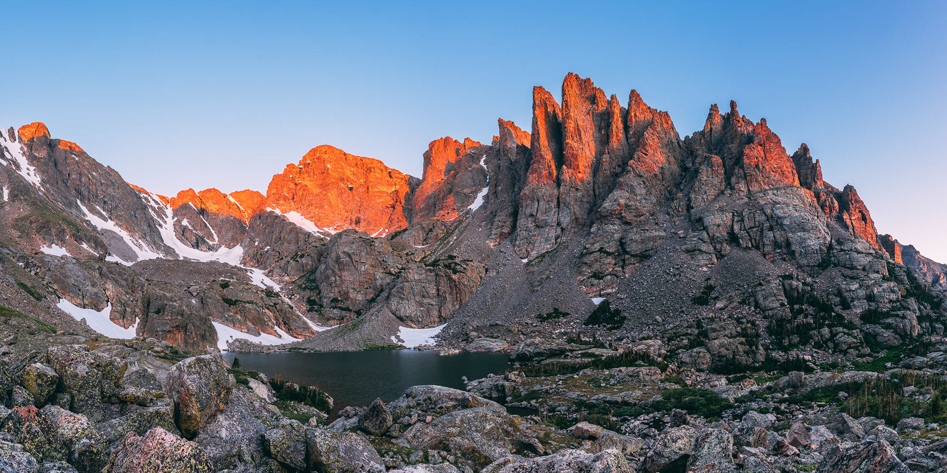 Sunrise Alpenglow at Alpine Pond