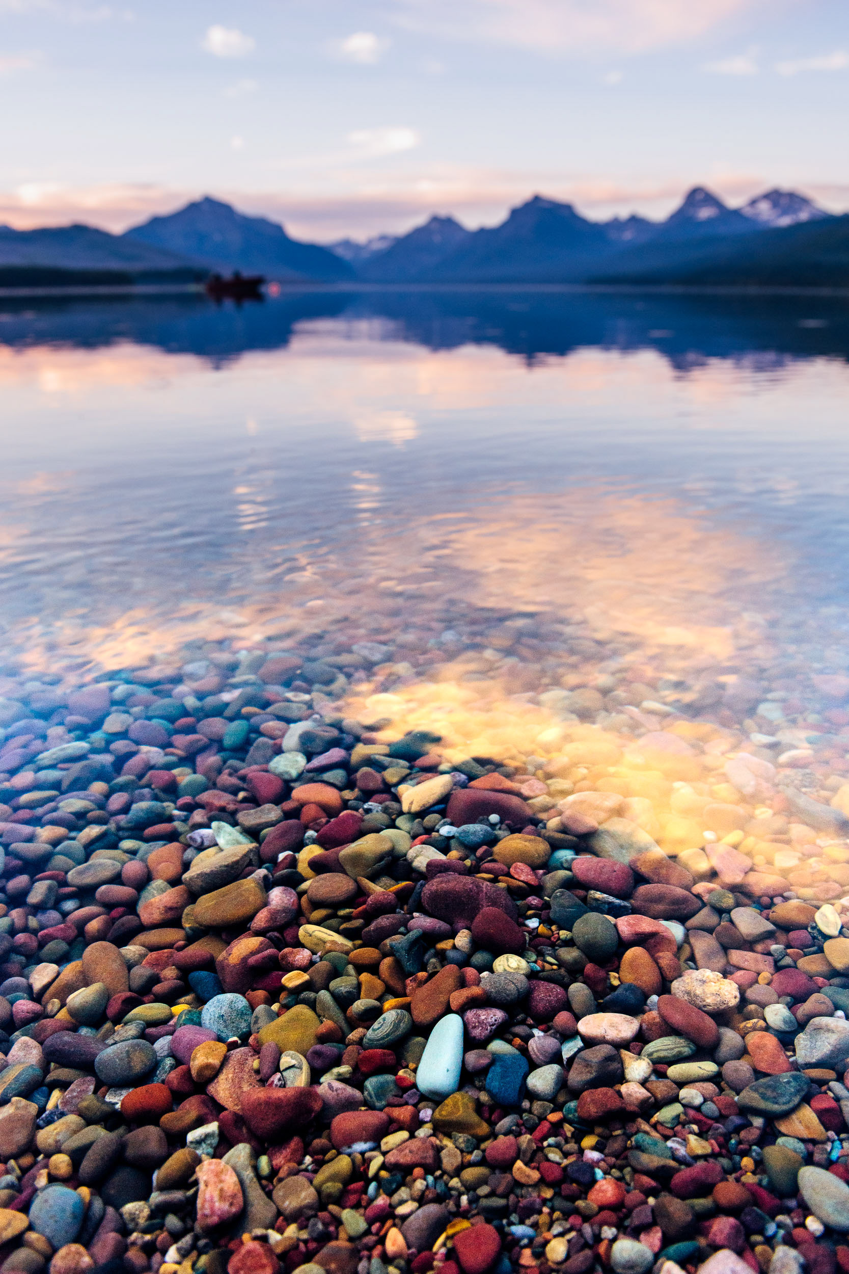 Colorful Rocks Along Lake McDonald Shoreline