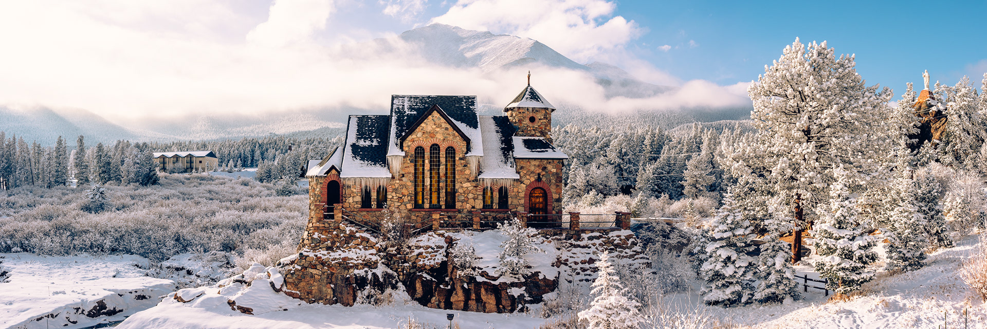 St. Malo's Church Snowy Panorama