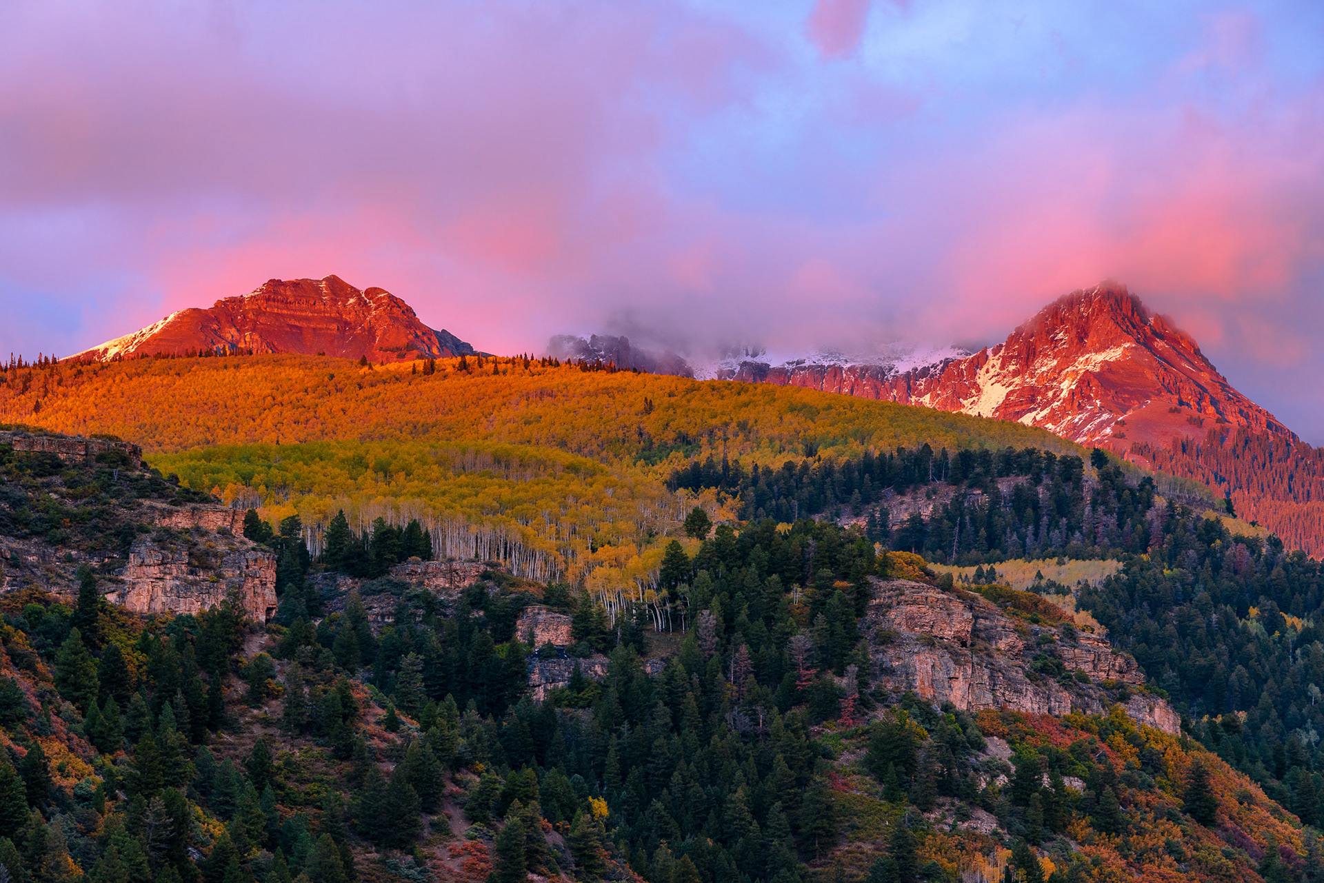 Telluride Autumn Sunset Alpenglow