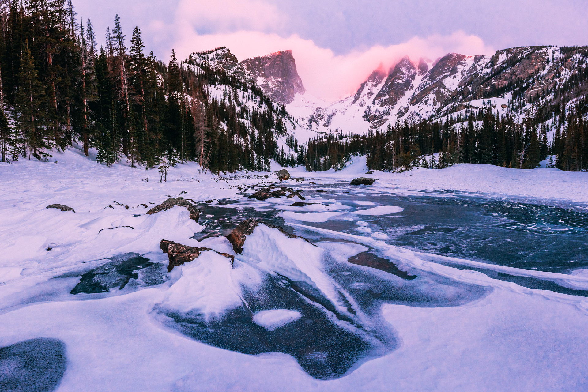 Dream Lake Winter Sunrise