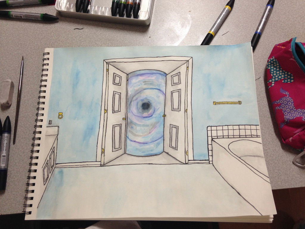 Dimensional Doorway - Watercolor, 2018