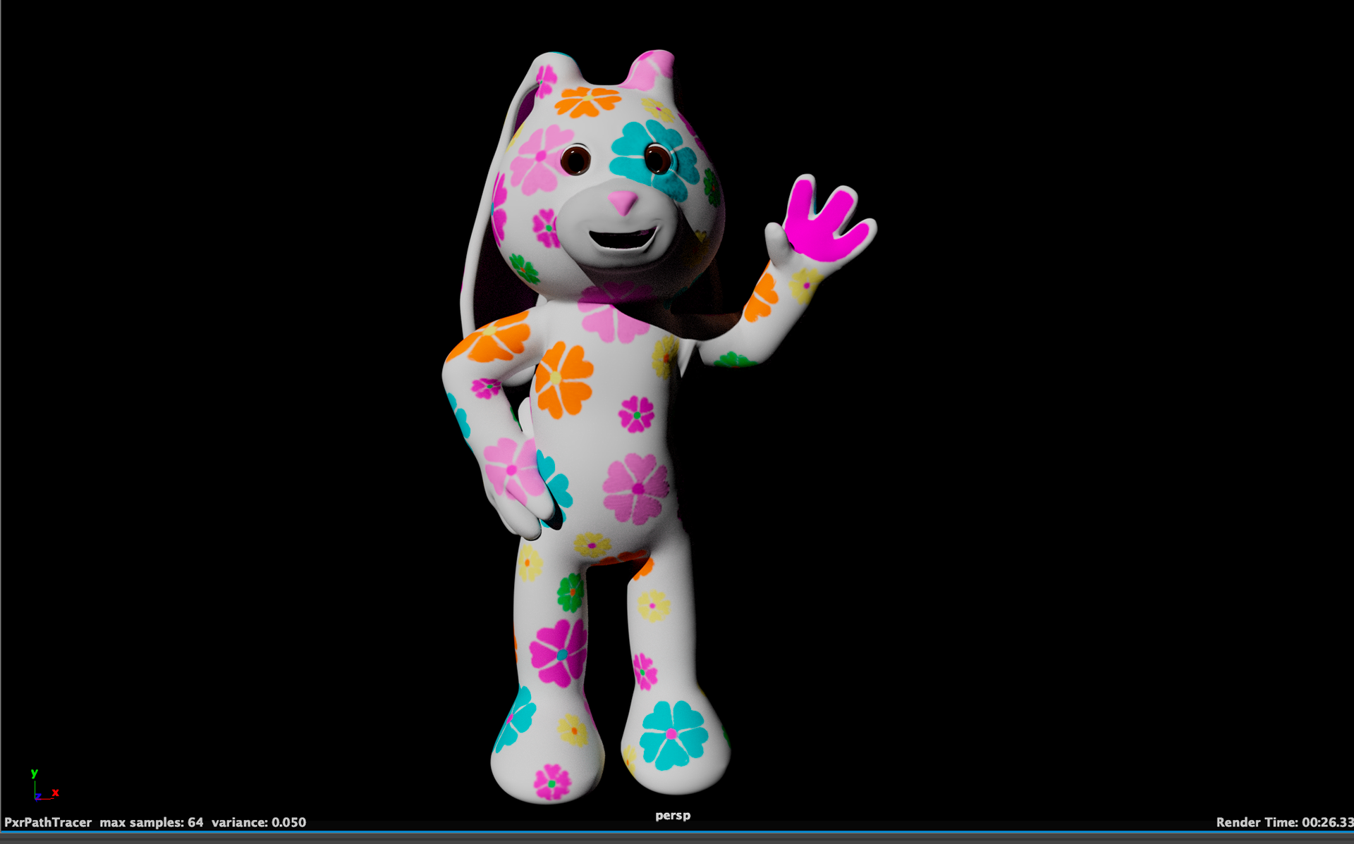 Quick render of rig before weight painting