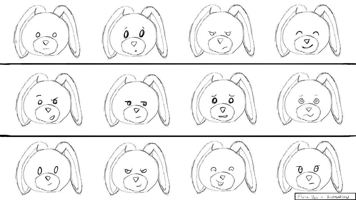 Flora Expression Sheet - Adobe Fresco