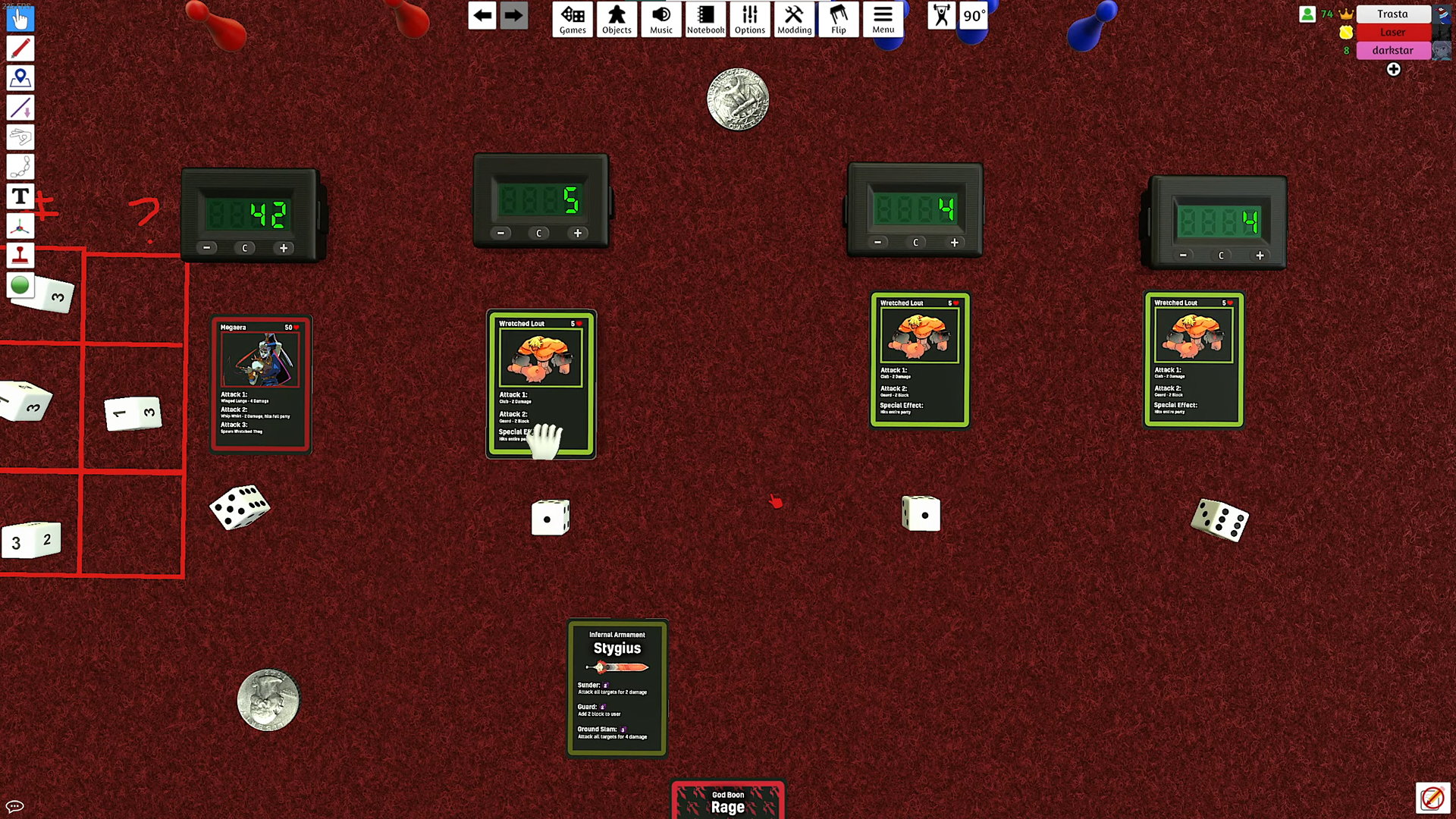Gameplay within Tabletop Simulator