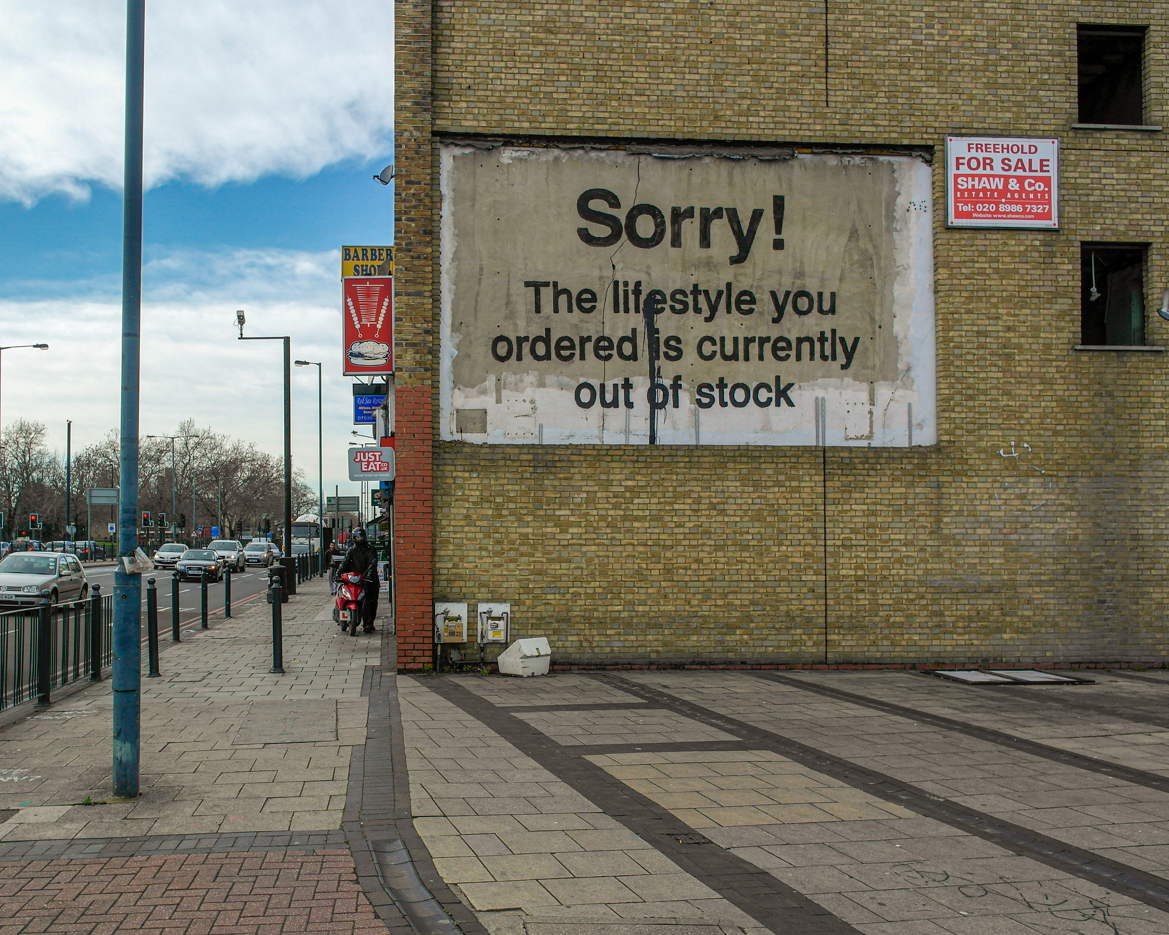 Art by Banksy in London, UK